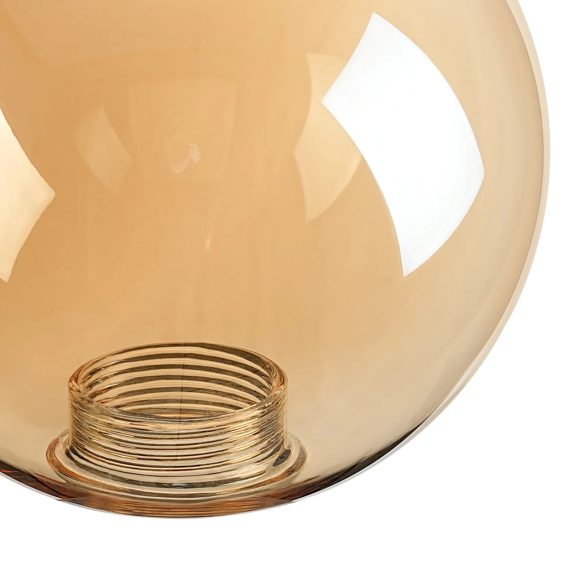 Sycamore 15cm Round Glass Shade - Amber Plated