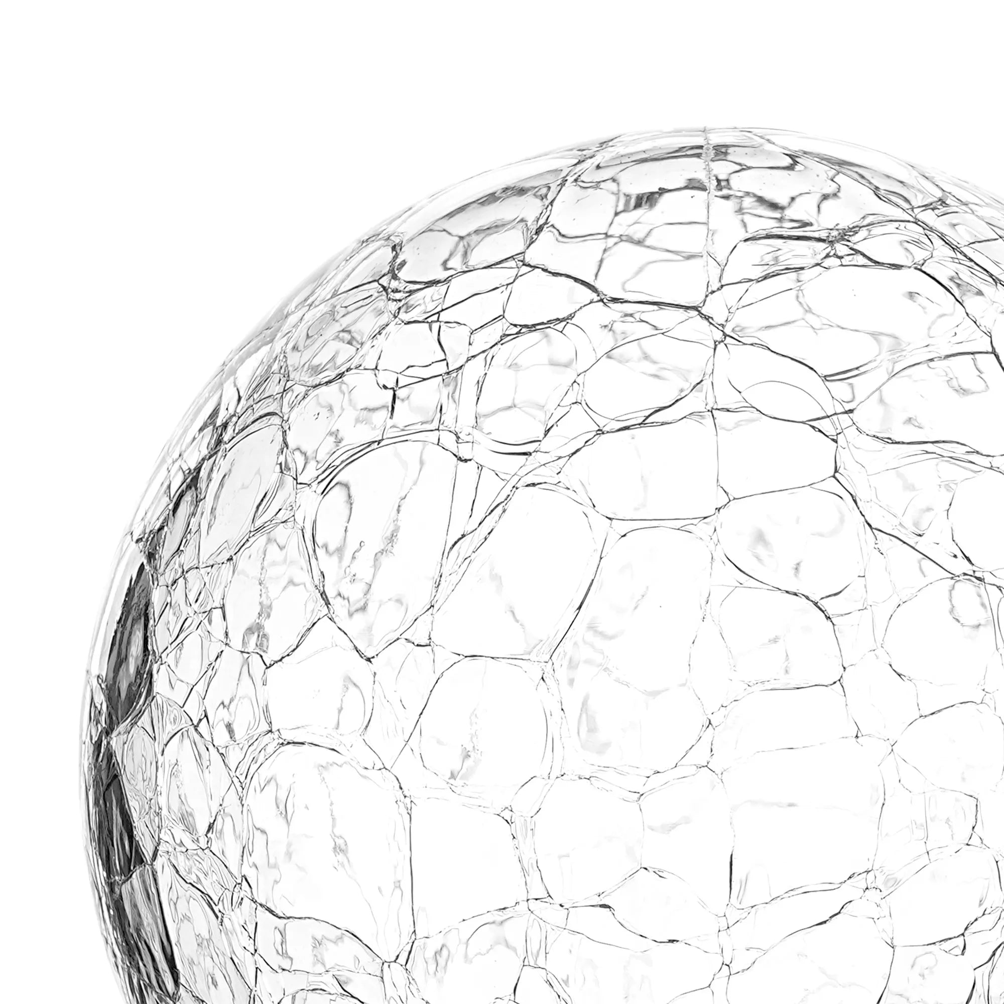 Sycamore 15cm Round Crackled Glass Shade - Clear