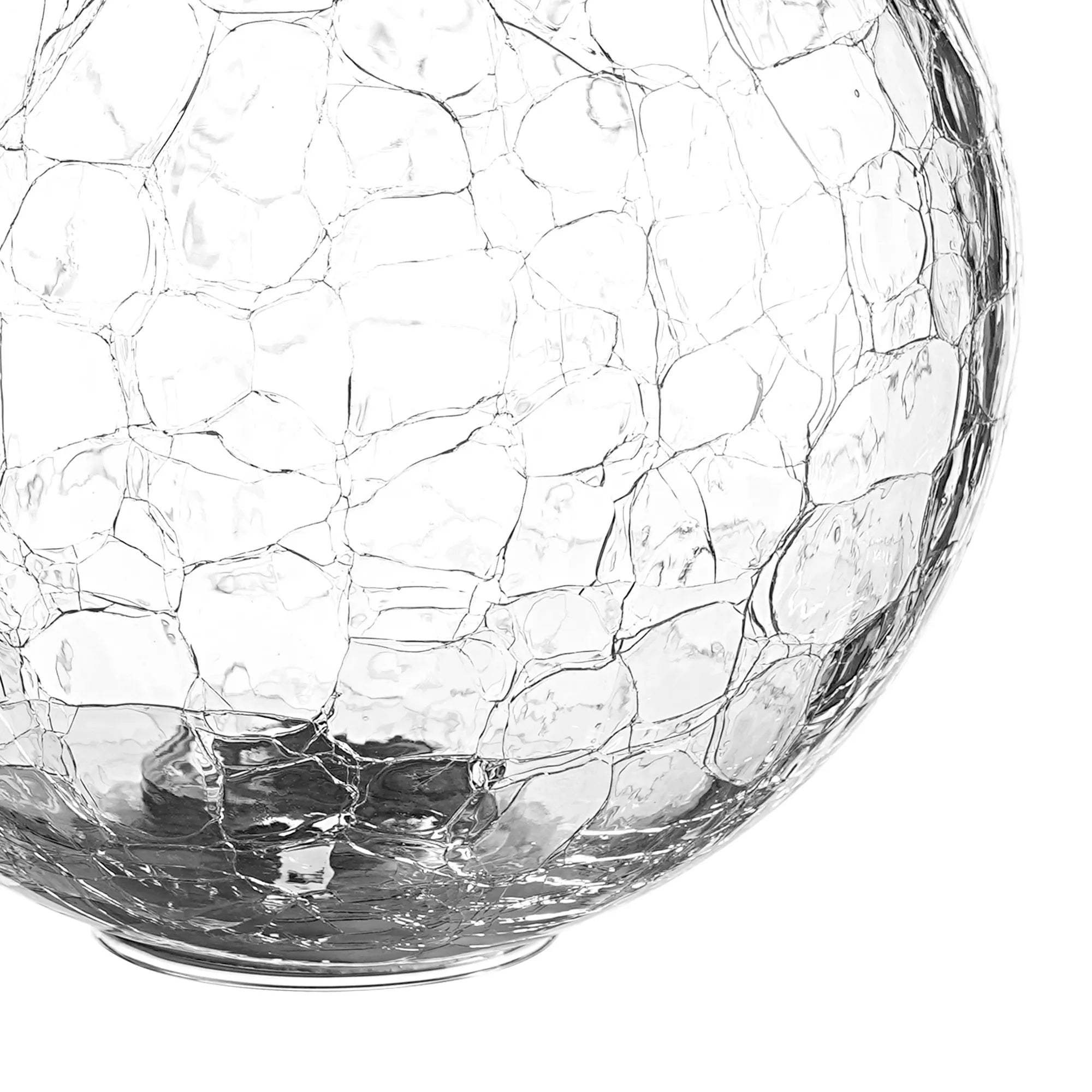 Sycamore 15cm Round Crackled Glass Shade - Clear