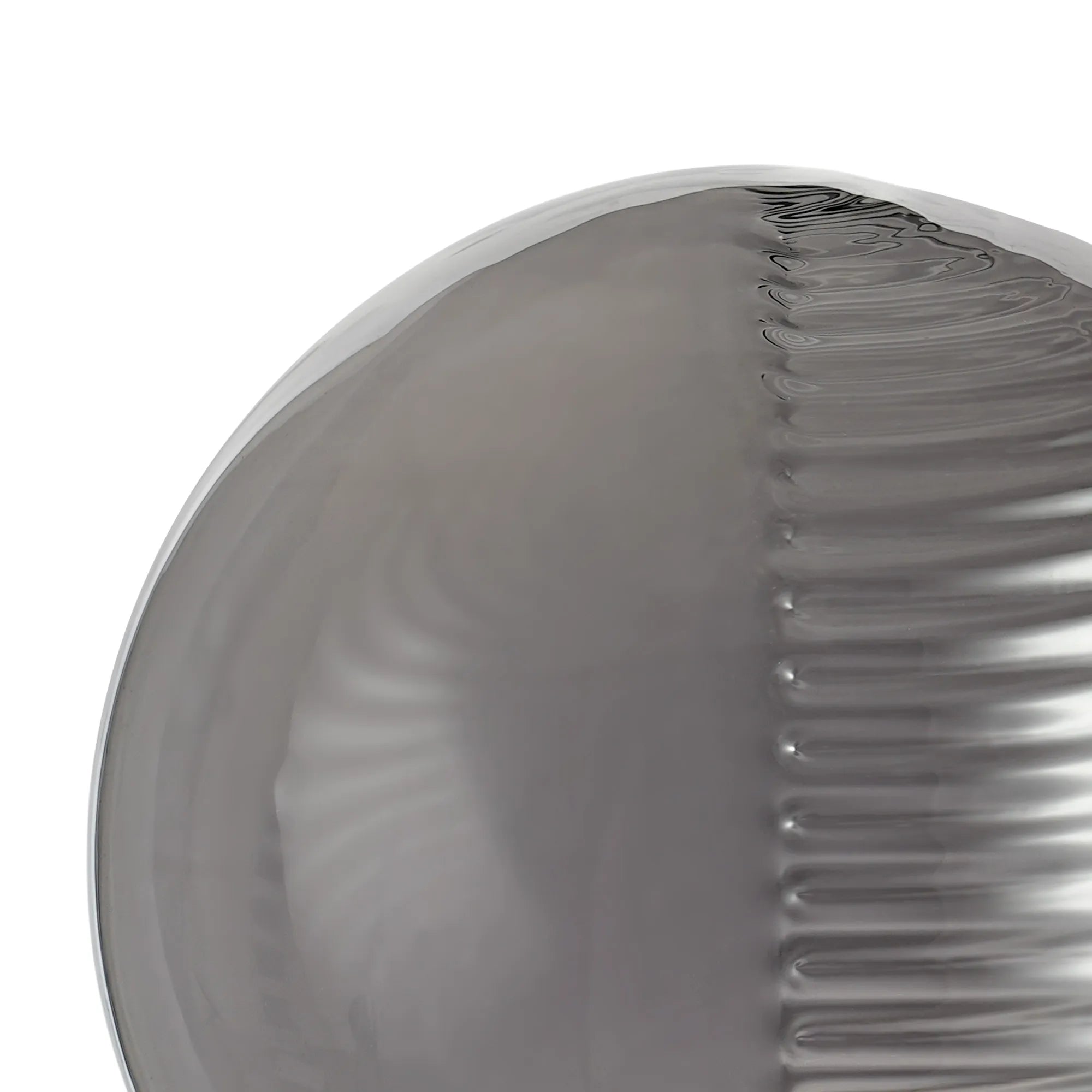 Sycamore 15cm Round Double Textured Smooth & Ribbed Glass Shade - Smoke Plated