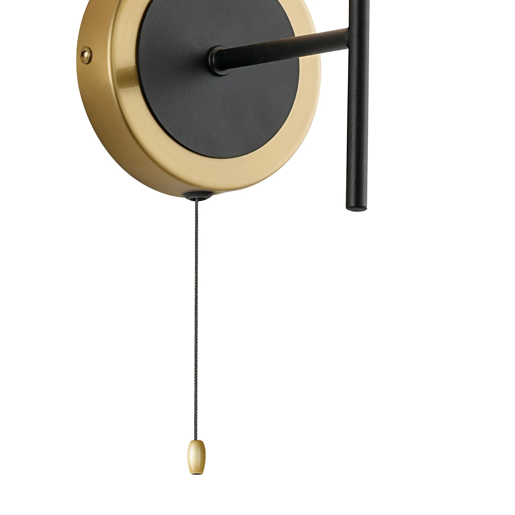 Sycamore Switched Wall Light with 15cm Round Marble Effect Glass Shade - Brass, White & Satin Black