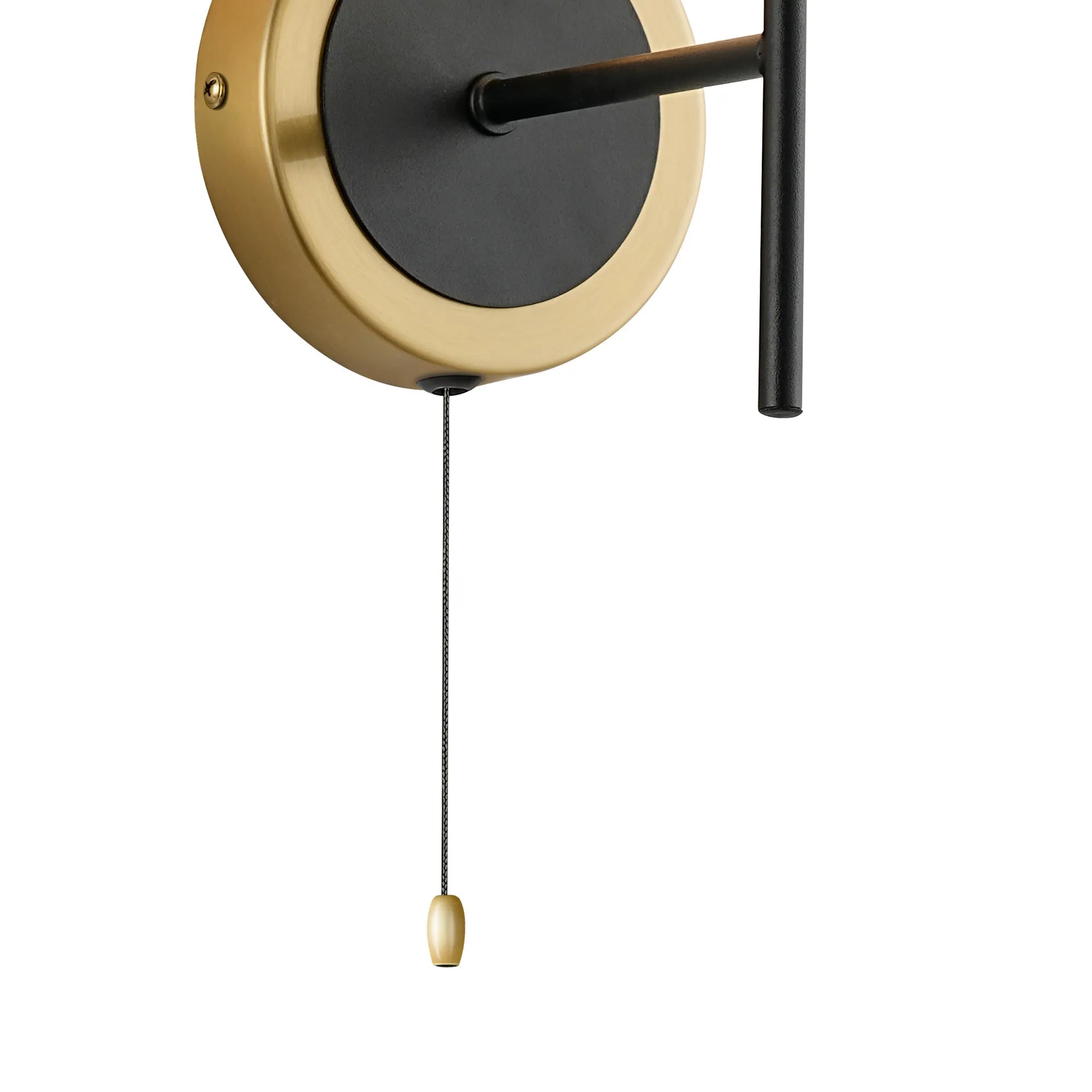 Sycamore Switched Wall Light with 15cm Round Segment Glass Shade - Brass, Amber Plated & Satin Black