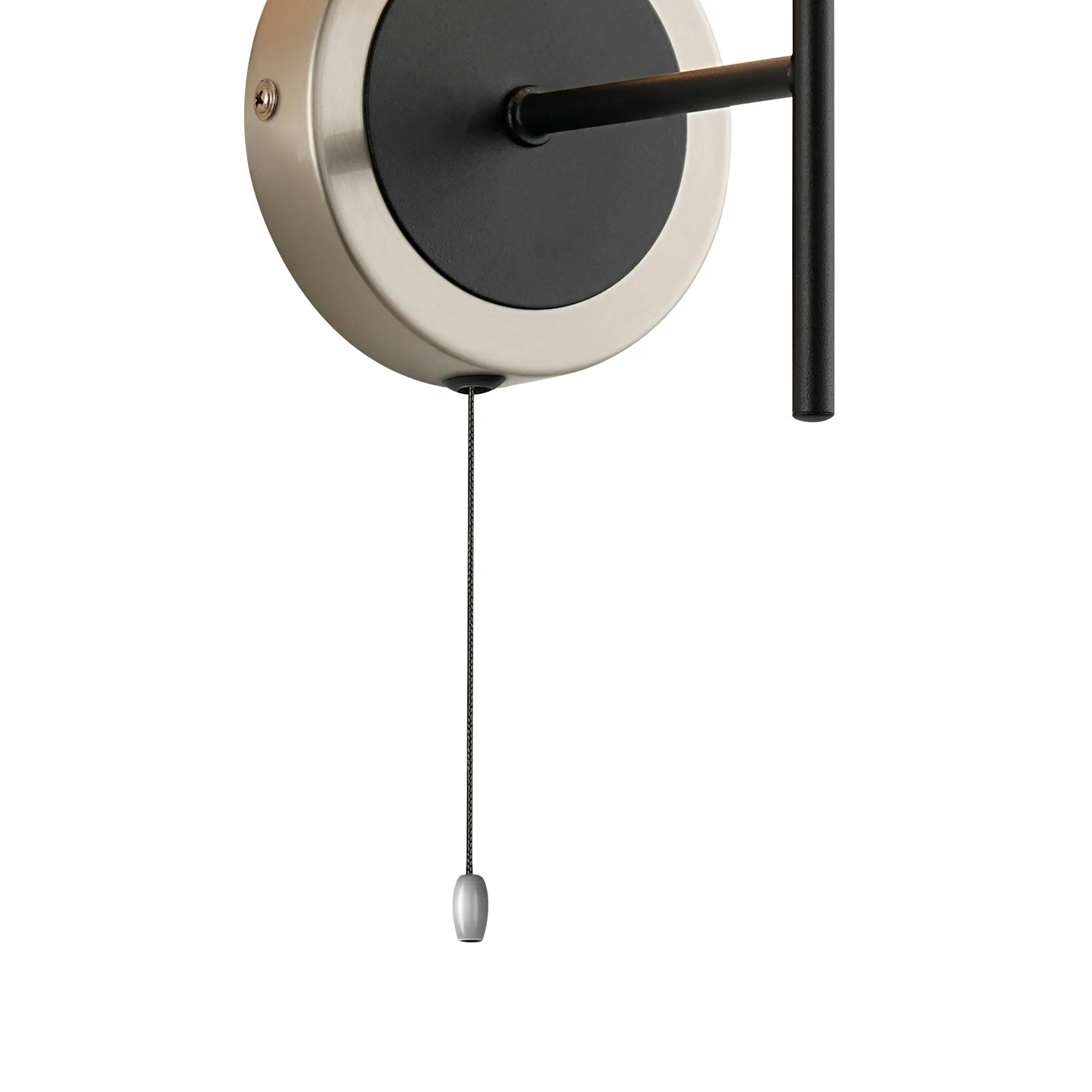 Sycamore Switched Wall Light with 15cm Round Glass Shade - Satin Nickel, Amber Plated & Satin Black