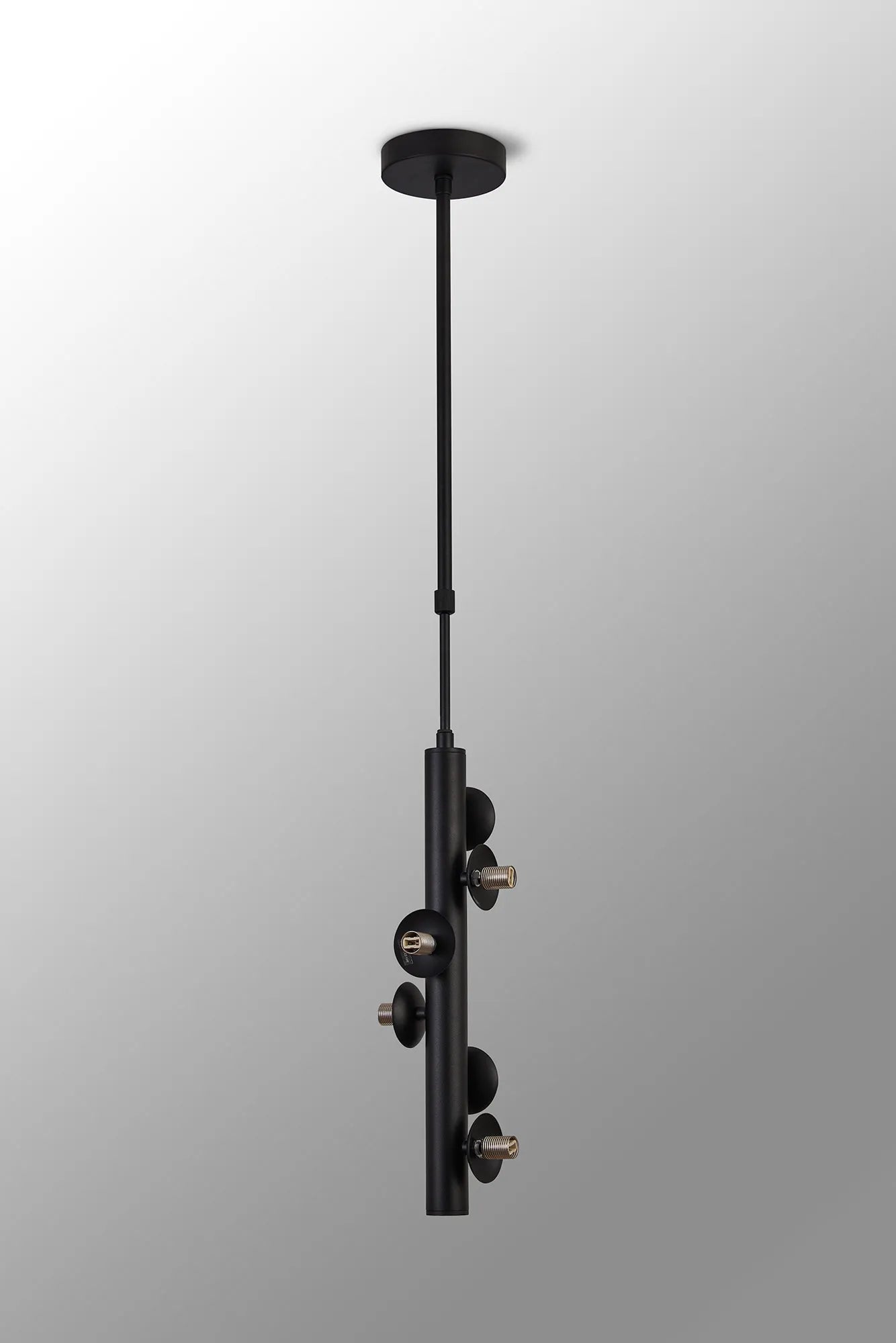 Deacon Vertical Linear Telescopic Pendant (Frame Only) 6 Light - Satin Black