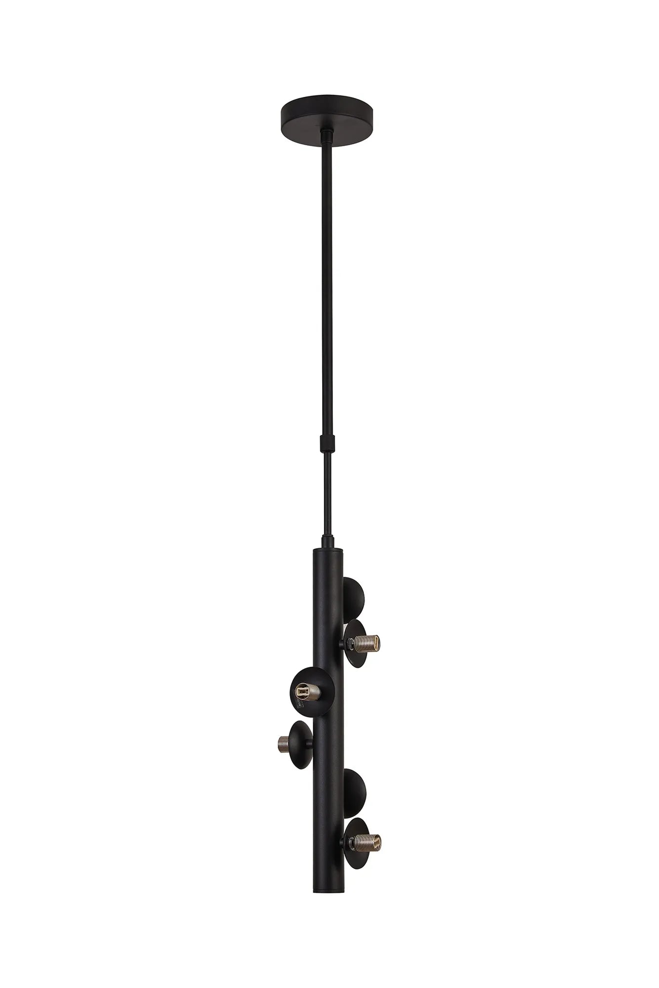 Deacon Vertical Linear Telescopic Pendant (Frame Only) 6 Light - Satin Black