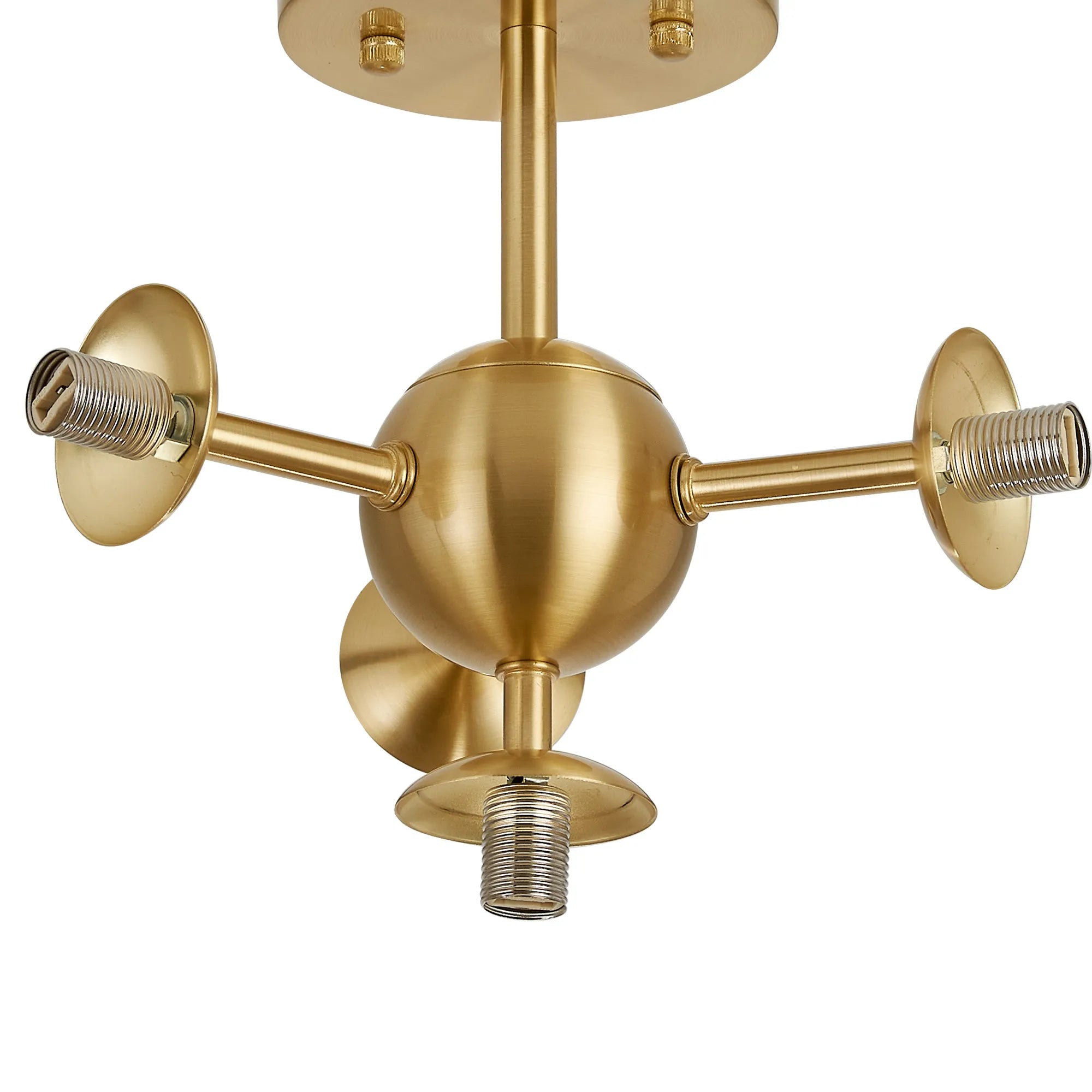 Deacon Semi-Flush Multi Arm Ceiling Light - (Frame Only) 4 Light - Satin Gold