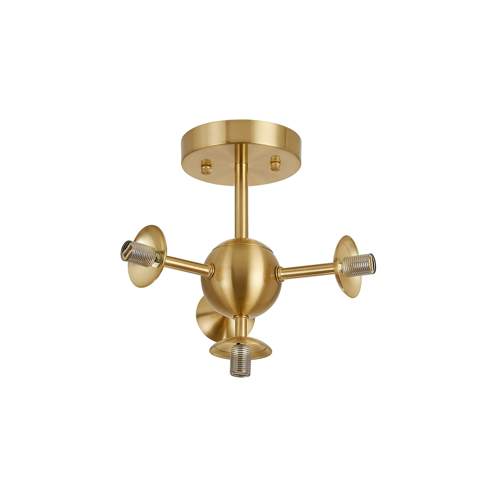 Deacon Semi-Flush Multi Arm Ceiling Light - (Frame Only) 4 Light - Satin Gold