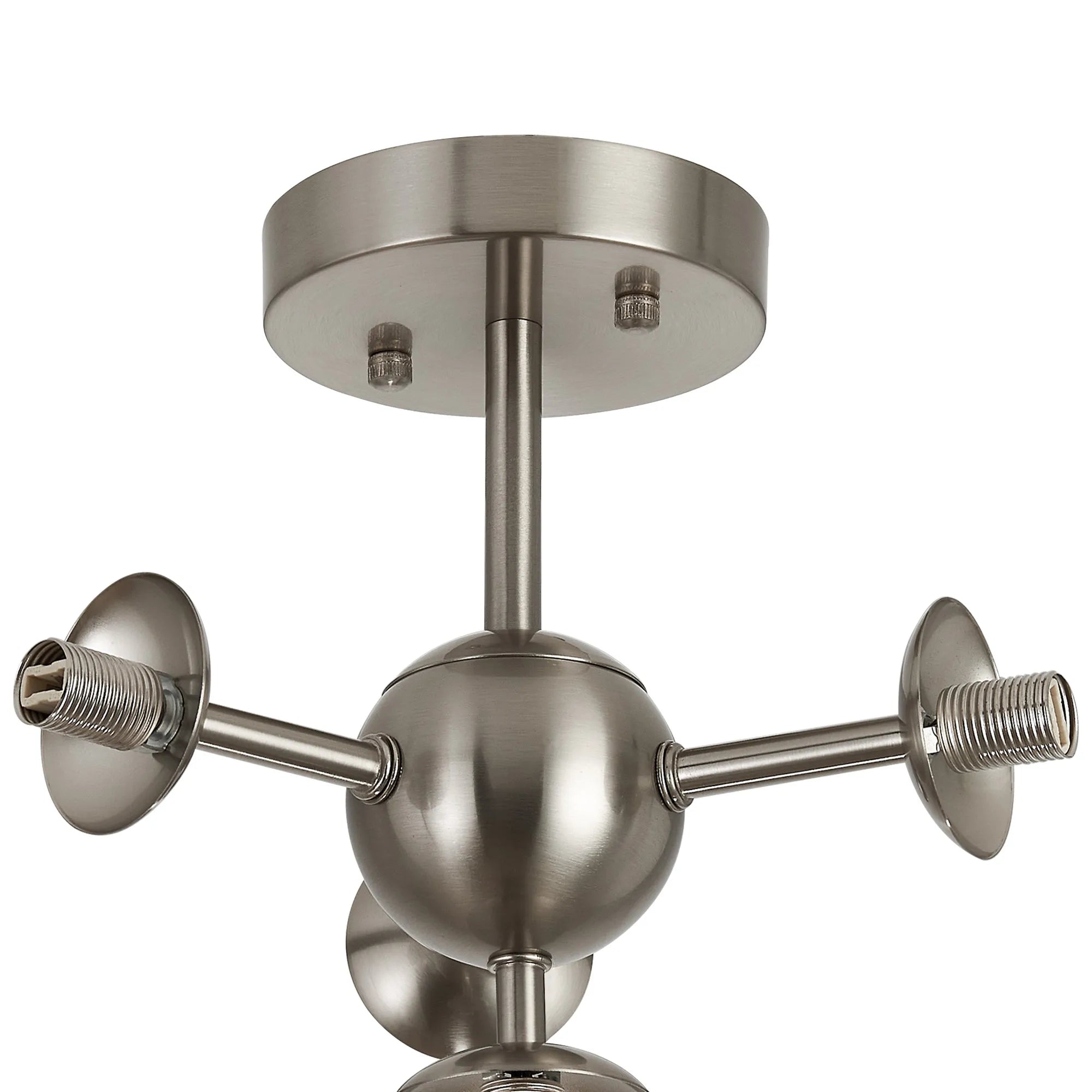 Deacon Semi-Flush Multi Arm Ceiling Light - (Frame Only) 4 Light - Satin Nickel