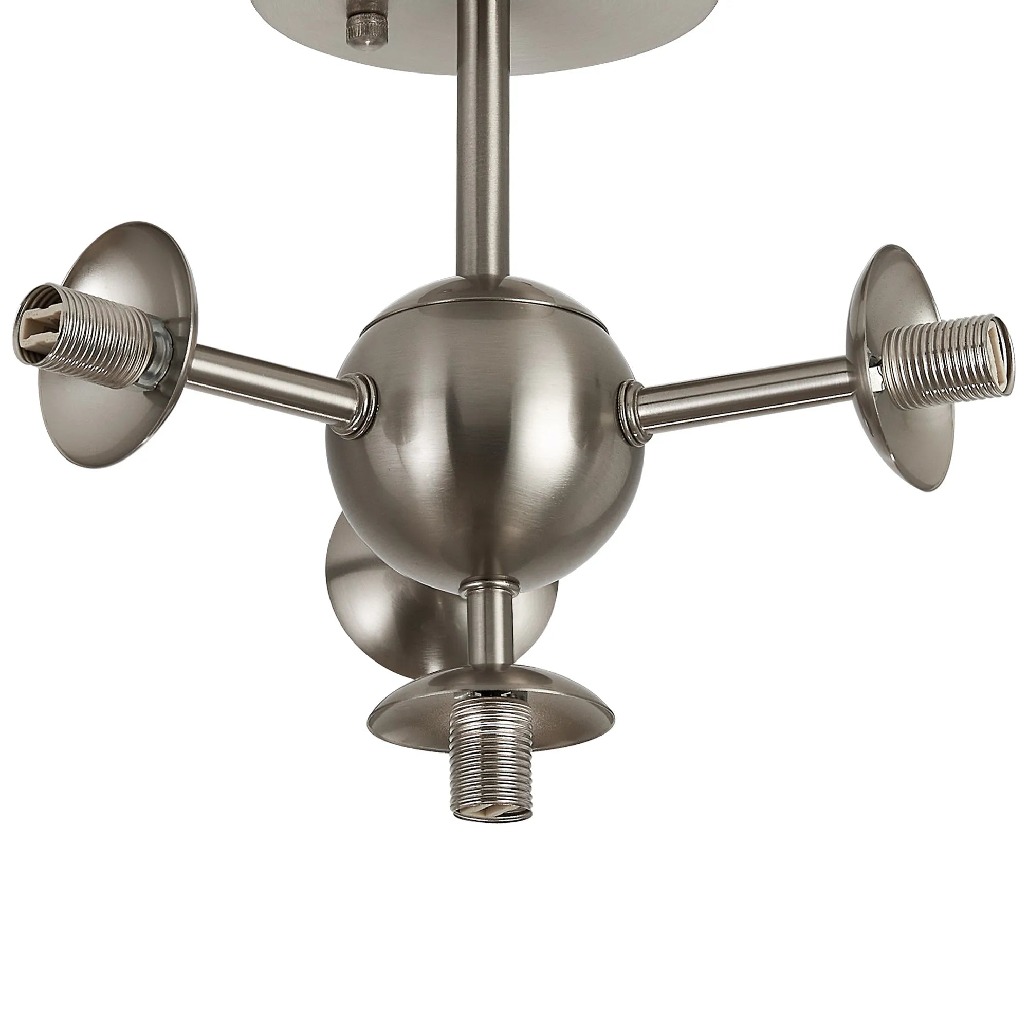 Deacon Semi-Flush Multi Arm Ceiling Light - (Frame Only) 4 Light - Satin Nickel