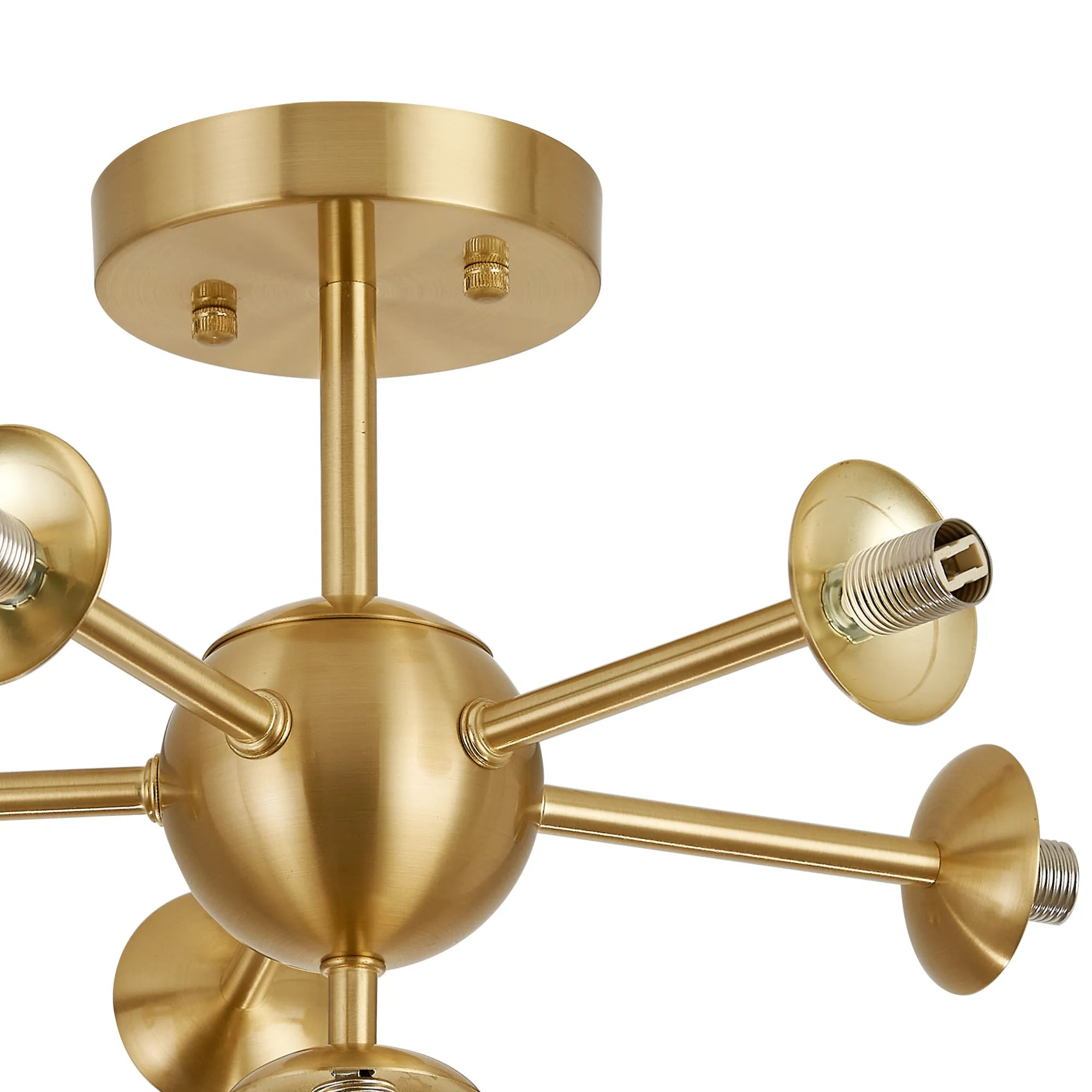 Deacon Semi-Flush Multi Arm Ceiling Light - (Frame Only) 6 Light - Satin Gold