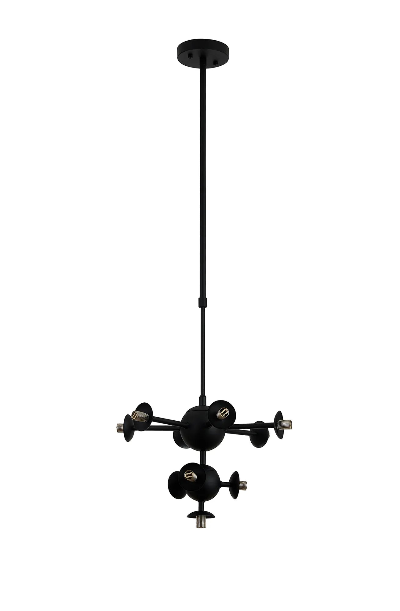 Deacon Telescopic Multi Arm Pendant (Frame Only) 10 Light - Satin Black