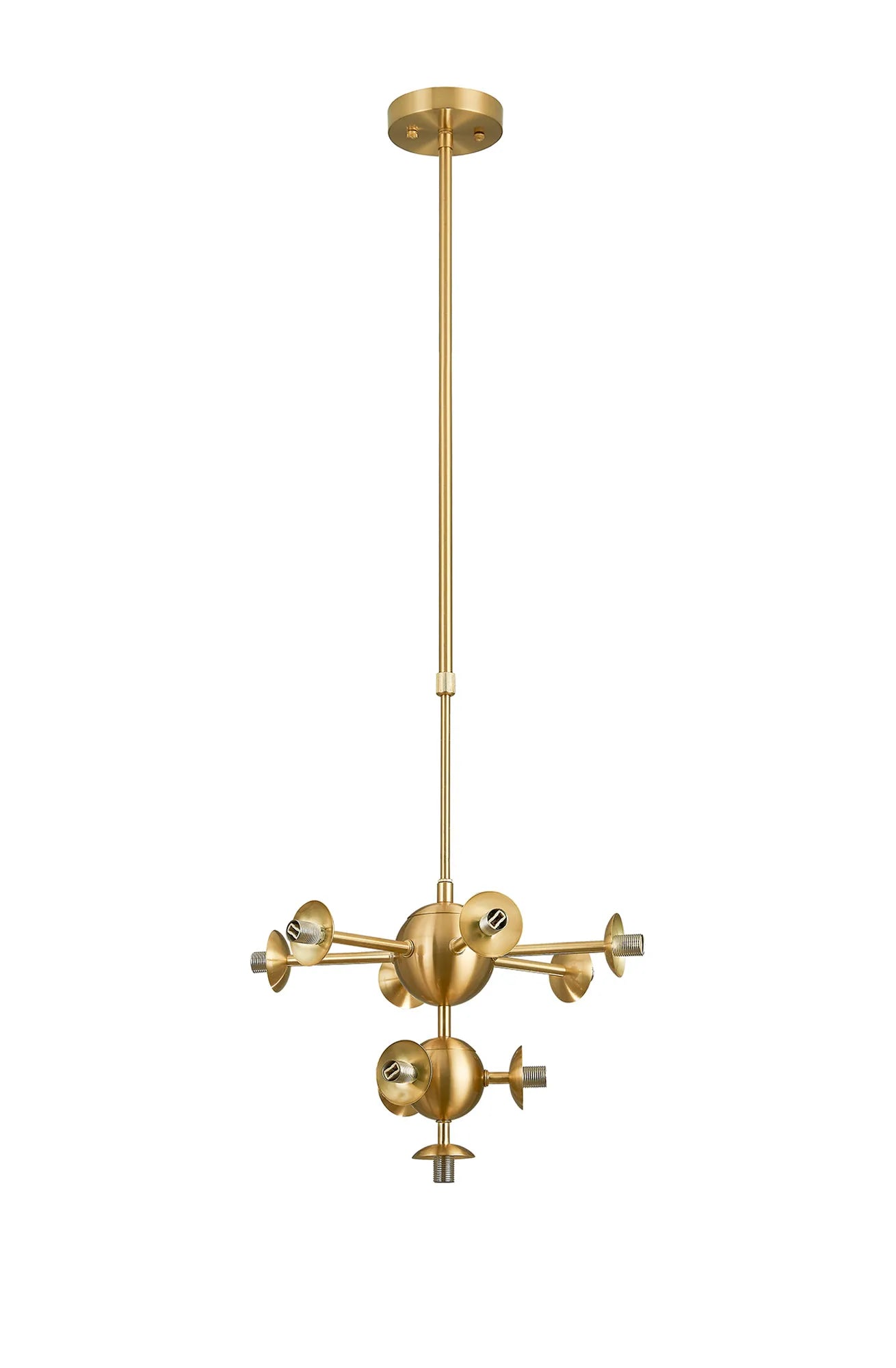 Deacon Telescopic Multi Arm Pendant (Frame Only) 10 Light - Satin Gold
