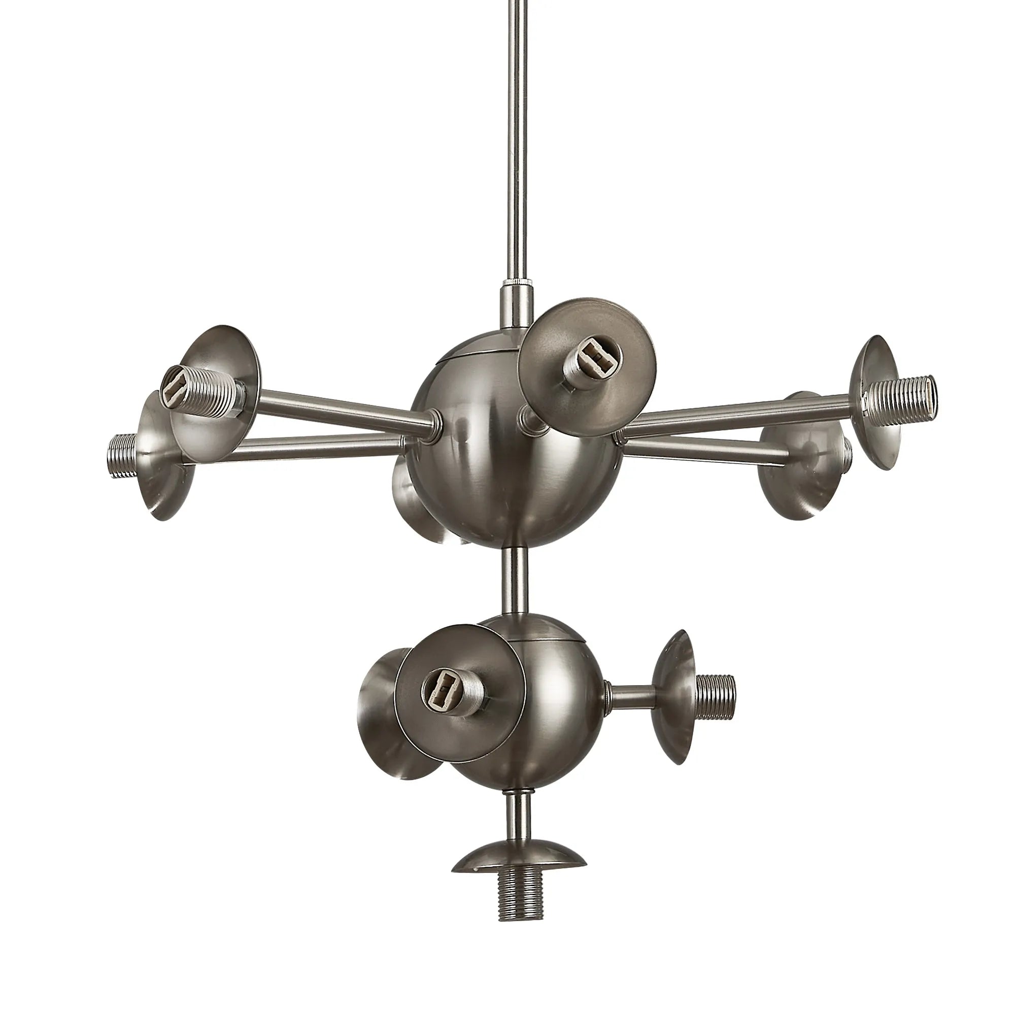 Deacon Telescopic Multi Arm Pendant (Frame Only) 10 Light - Satin Nickel