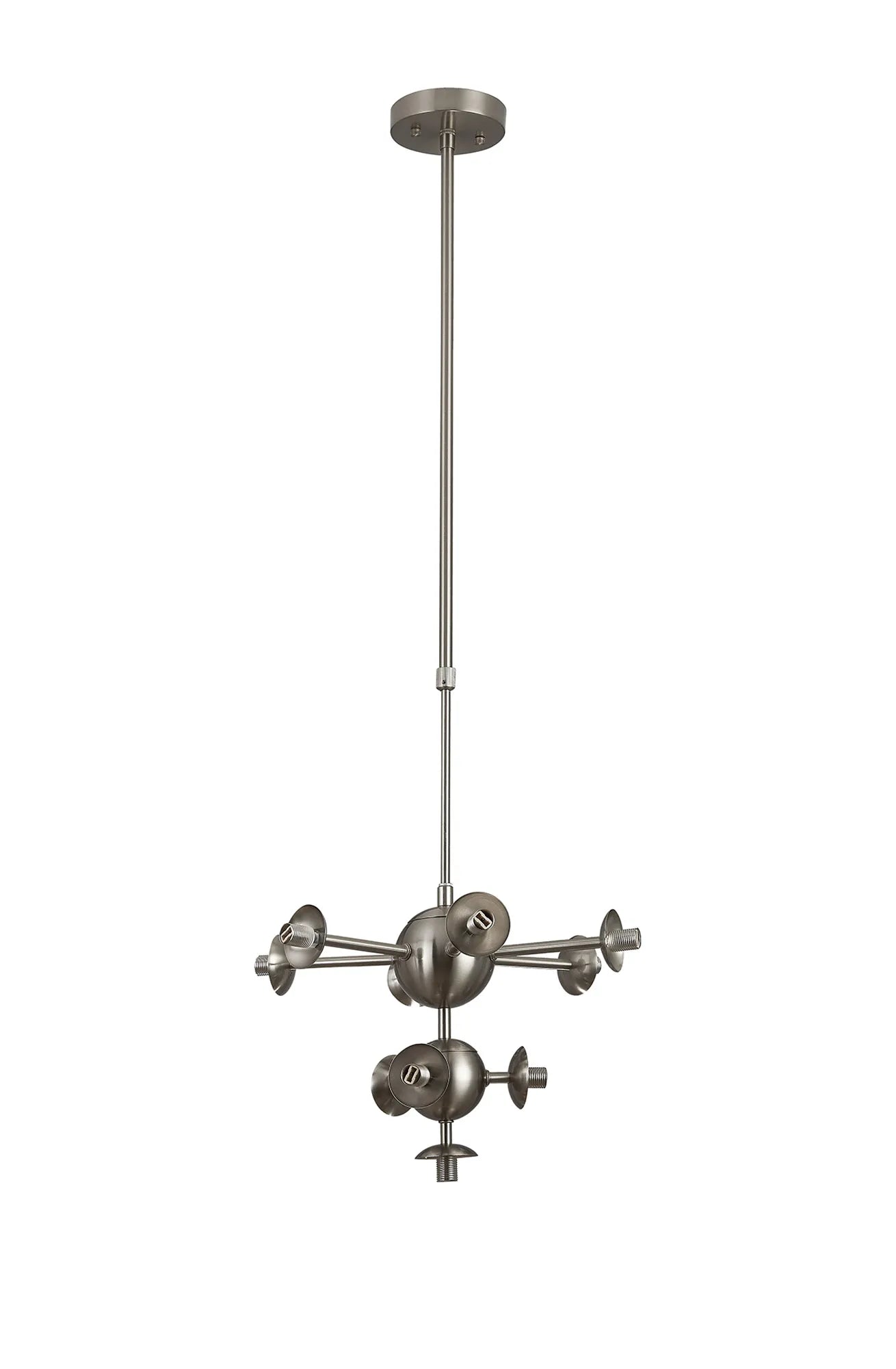 Deacon Telescopic Multi Arm Pendant (Frame Only) 10 Light - Satin Nickel