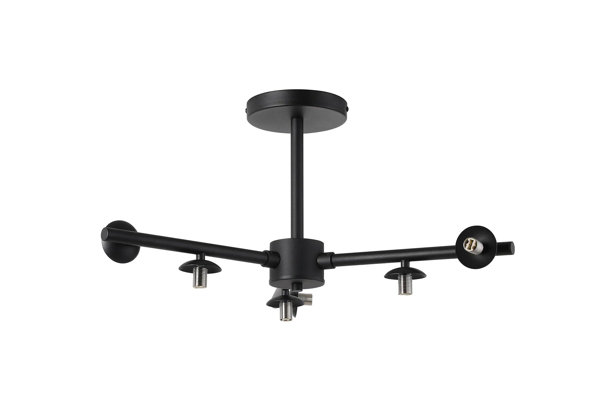 Deacon Semi-Flush 3 Arm Ceiling Light - (Frame Only) 6 Light - Satin Black