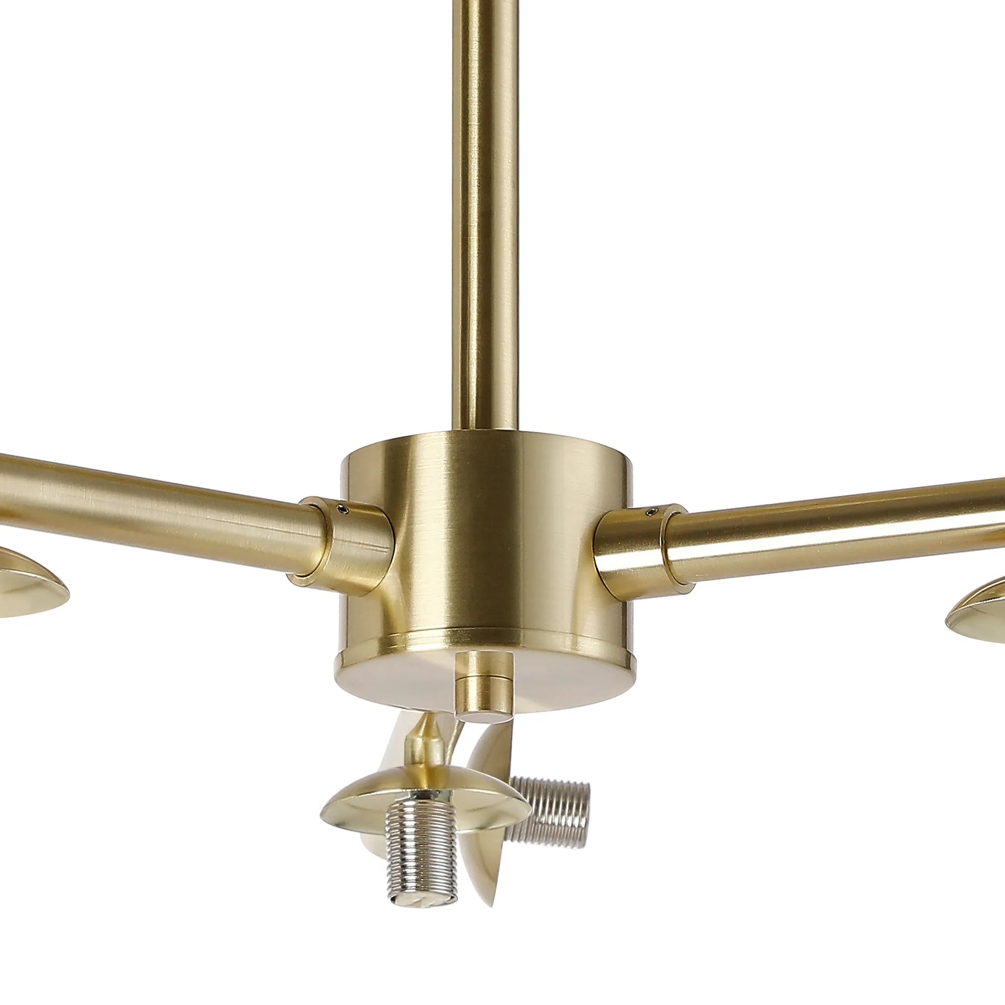 Deacon Semi-Flush 3 Arm Ceiling Light - (Frame Only) 6 Light - Satin Gold