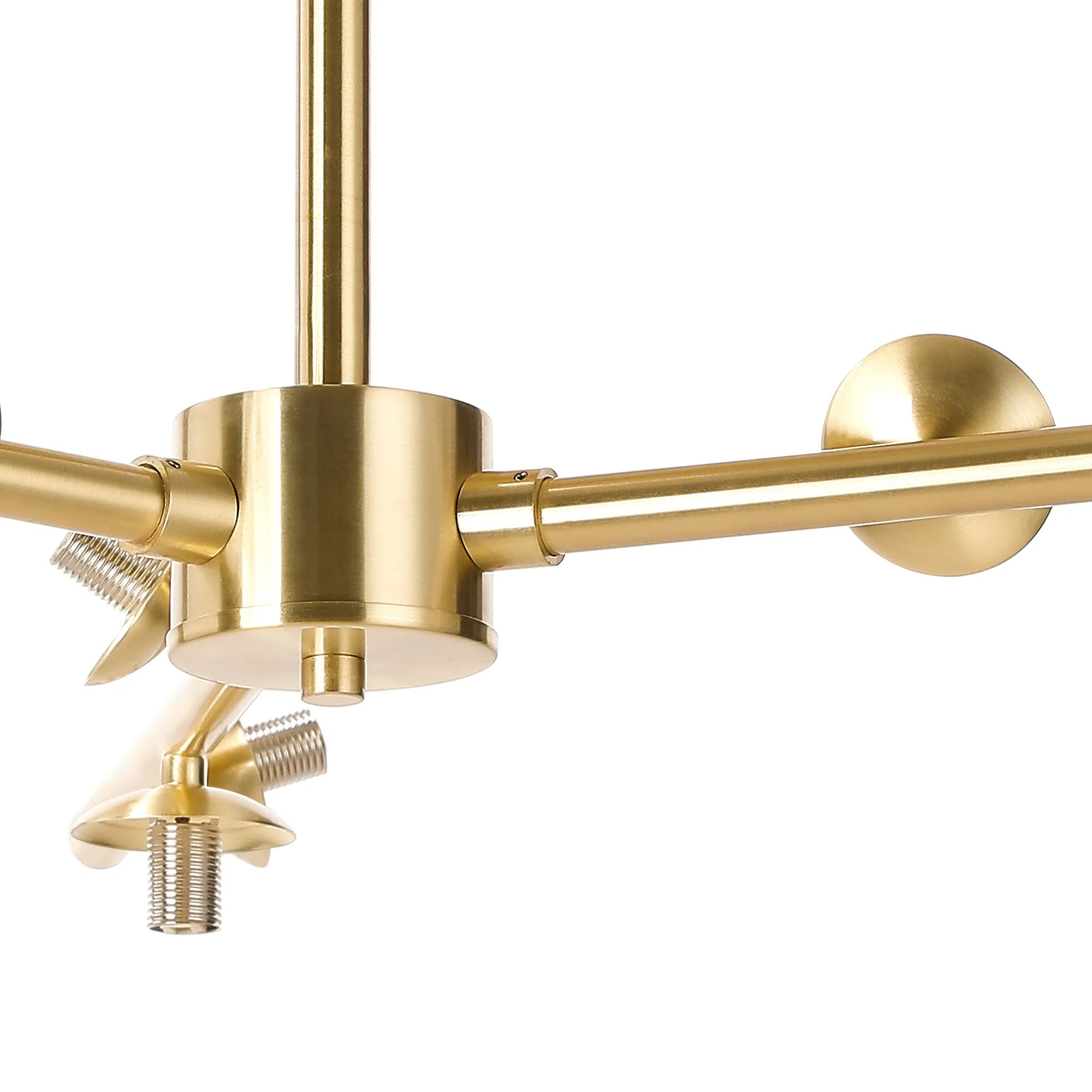 Deacon Semi-Flush 3 Arm Ceiling Light - (Frame Only) 9 Light - Satin Gold