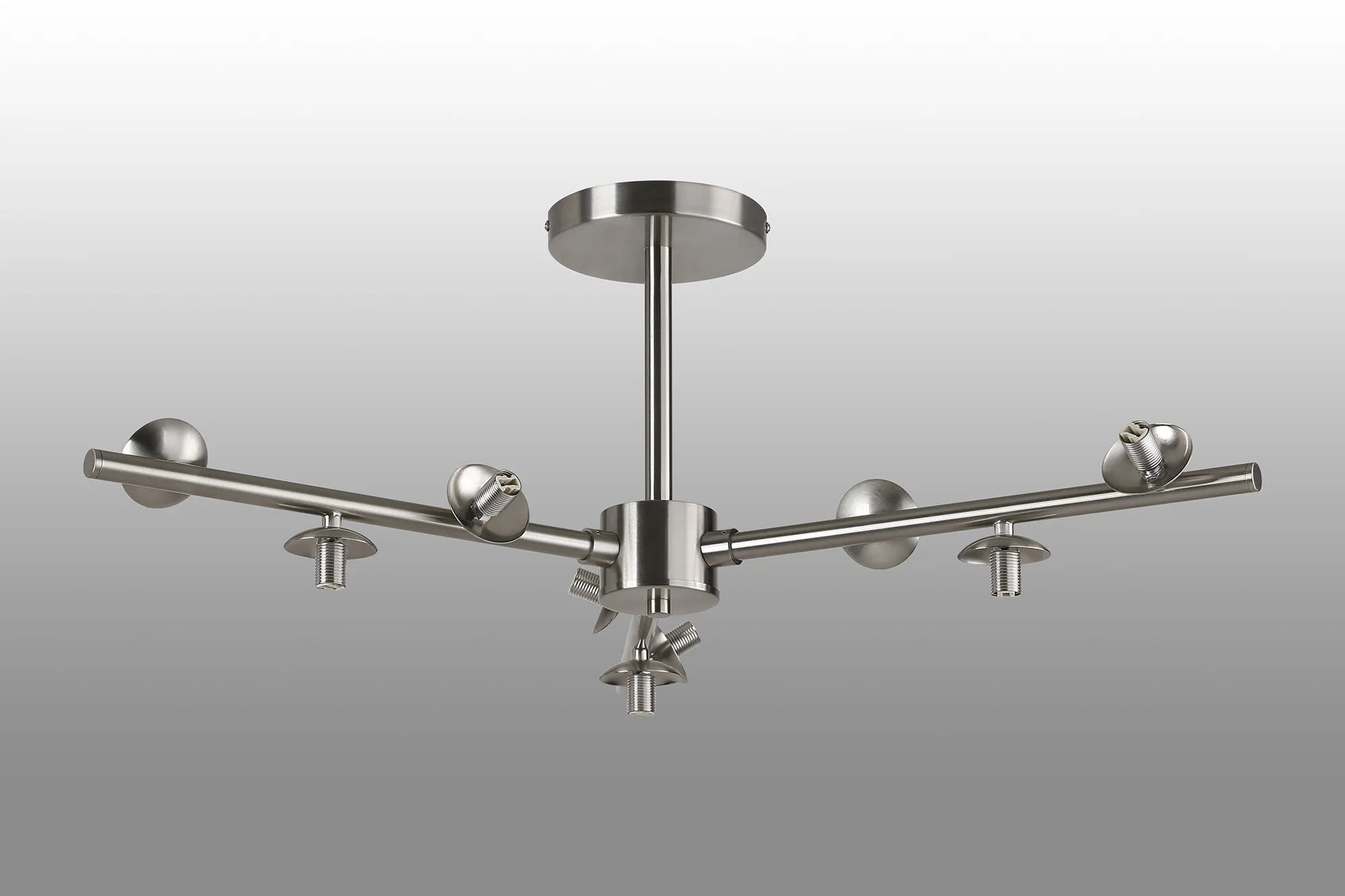 Deacon Semi-Flush 3 Arm Ceiling Light - (Frame Only) 9 Light - Satin Nickel