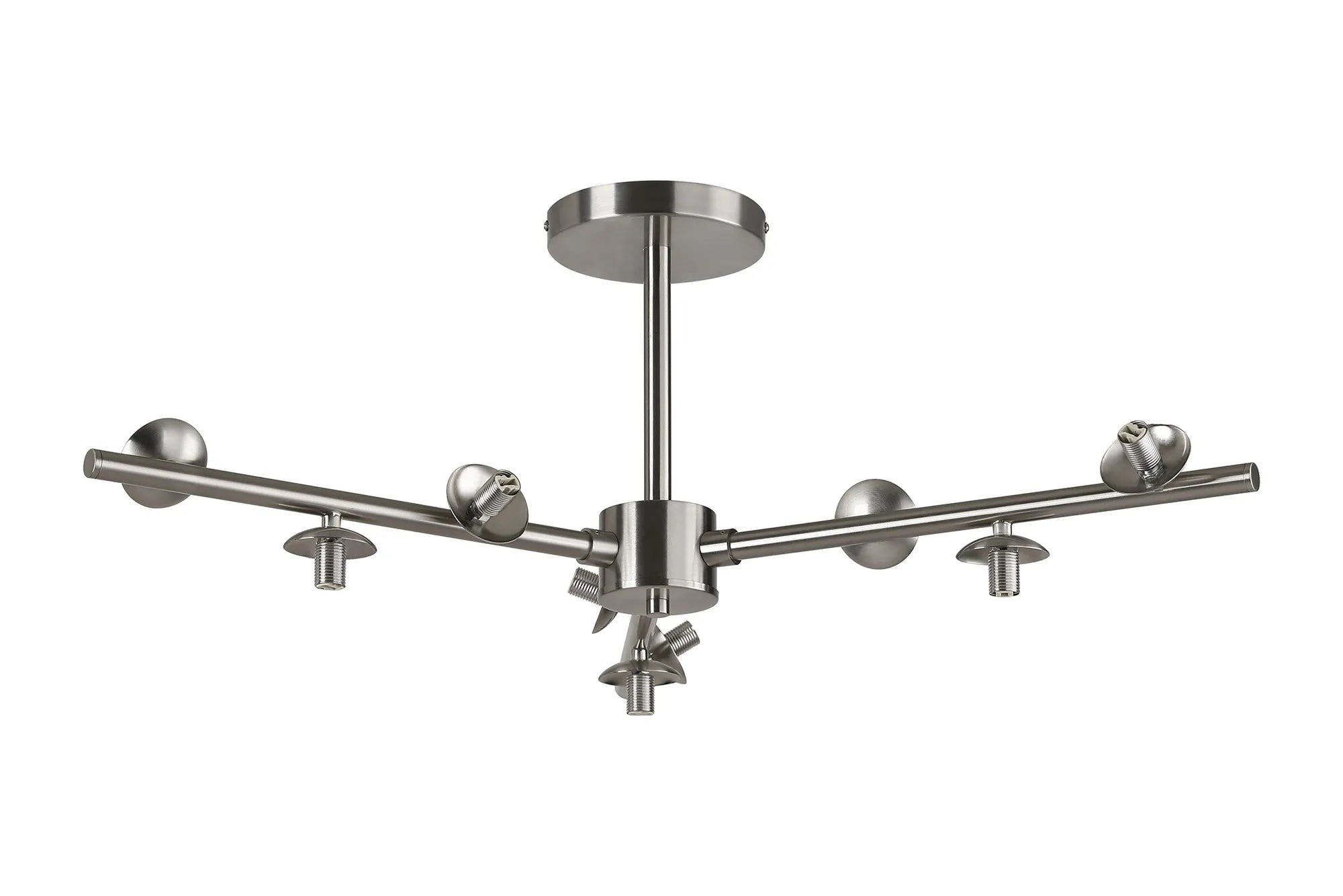 Deacon Semi-Flush 3 Arm Ceiling Light - (Frame Only) 9 Light - Satin Nickel