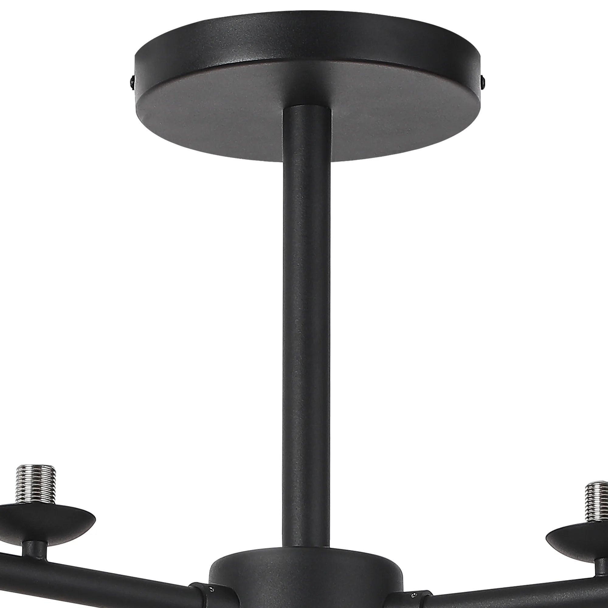 Deacon Semi-Flush 3 Arm Ceiling Light - (Frame Only) 12 Light - Satin Black