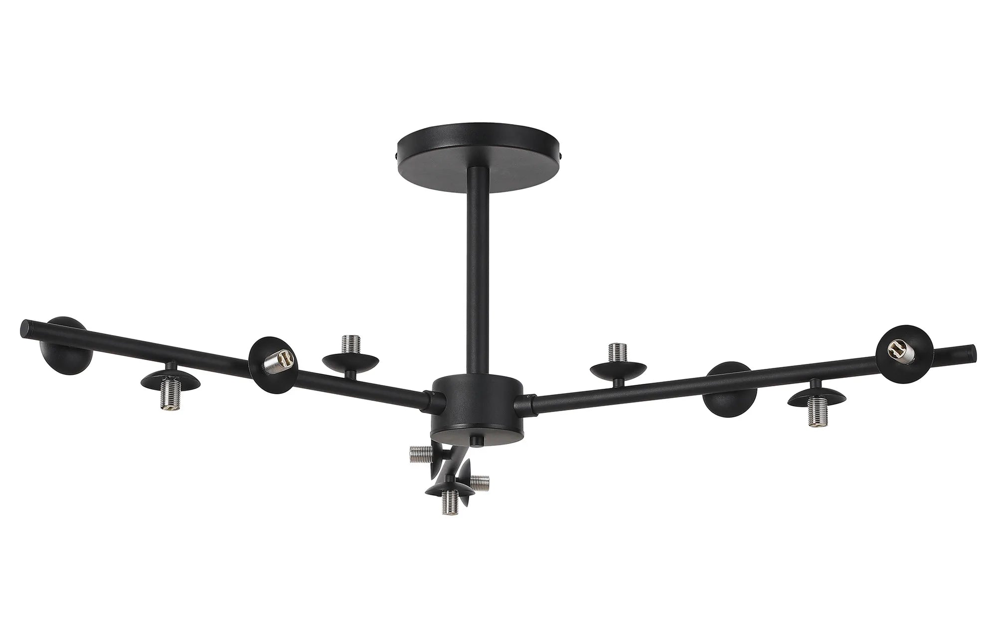 Deacon Semi-Flush 3 Arm Ceiling Light - (Frame Only) 12 Light - Satin Black