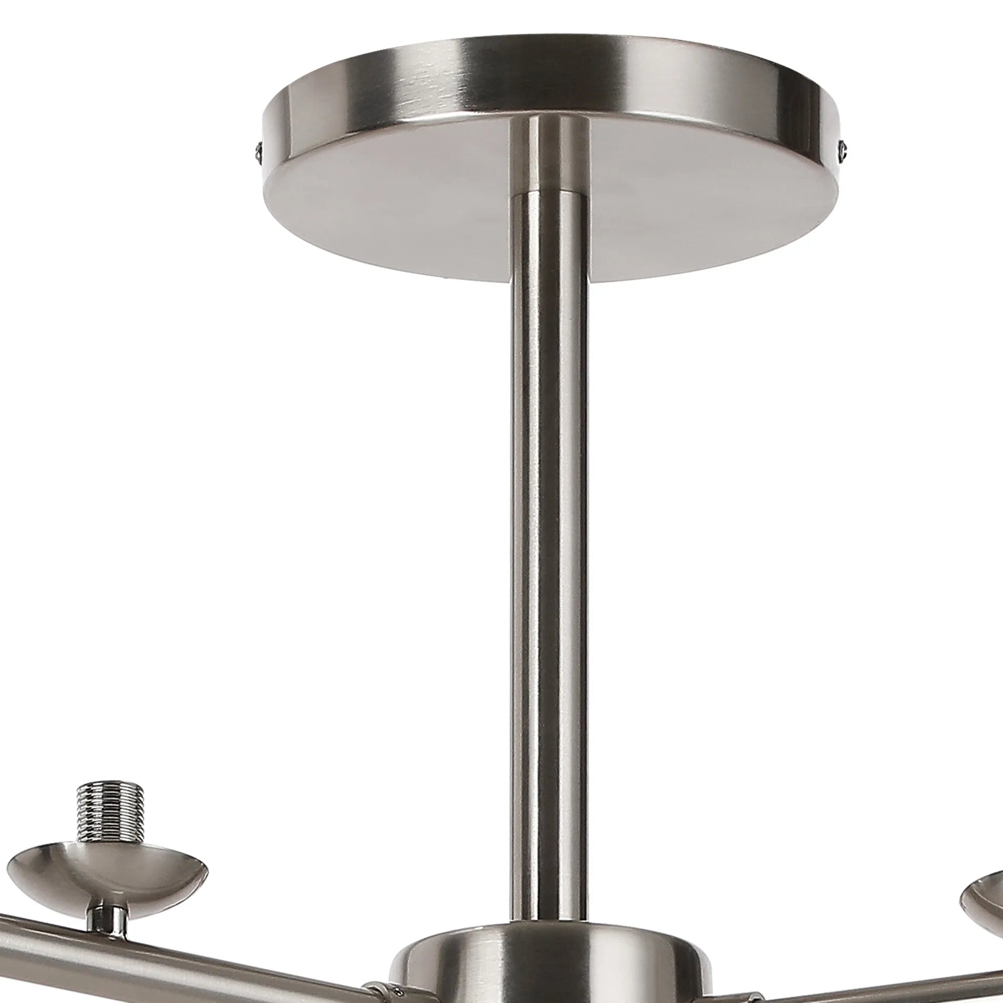 Deacon Semi-Flush 3 Arm Ceiling Light - (Frame Only) 12 Light - Satin Nickel