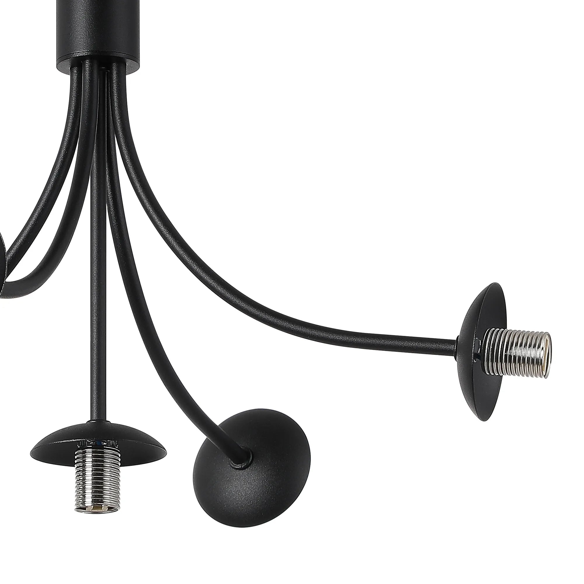Deacon Semi-Flush Curved Arm Ceiling Light - (Frame Only) 5 Light - Satin Black