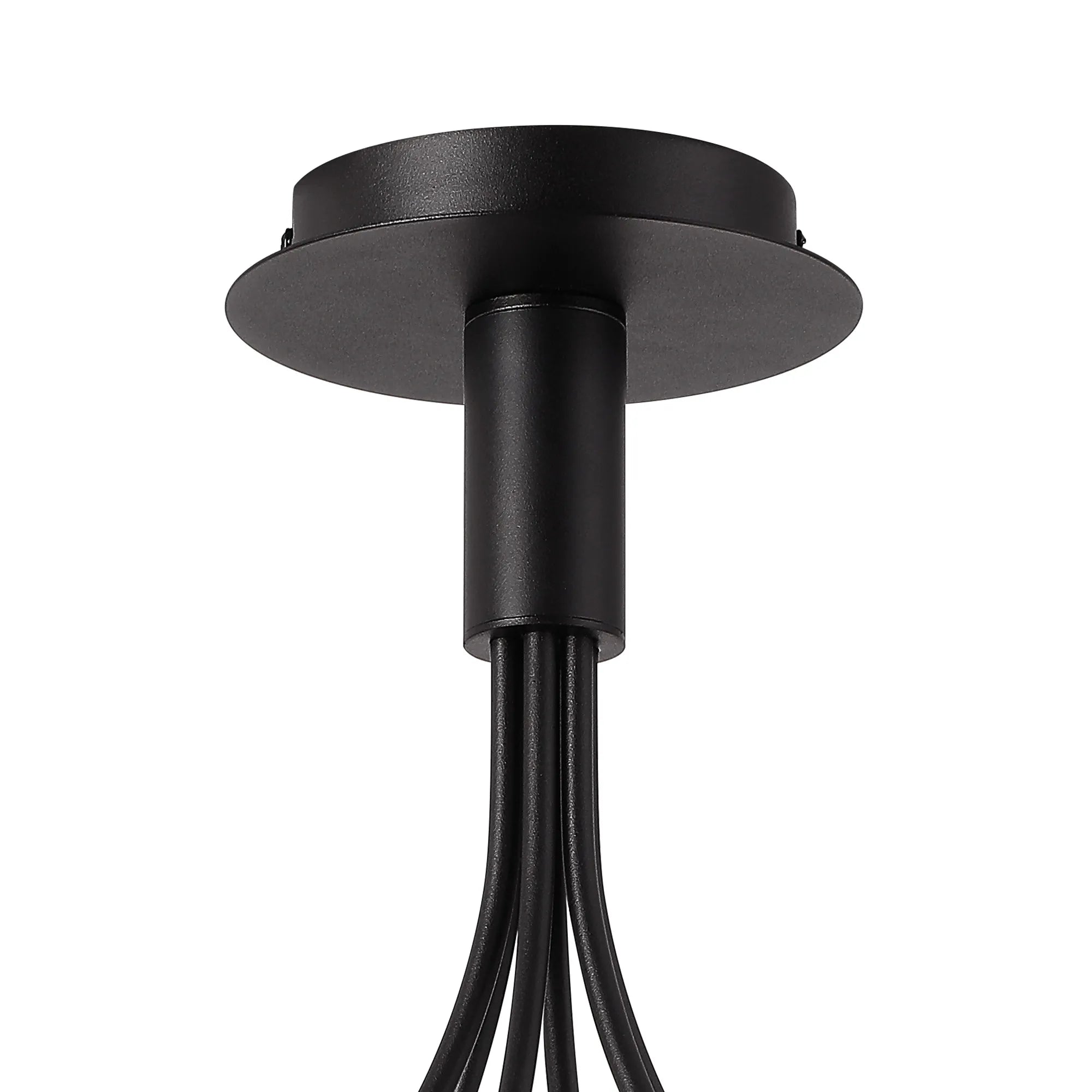 Deacon Semi-Flush Curved Arm Ceiling Light - (Frame Only) 6 Light - Satin Black