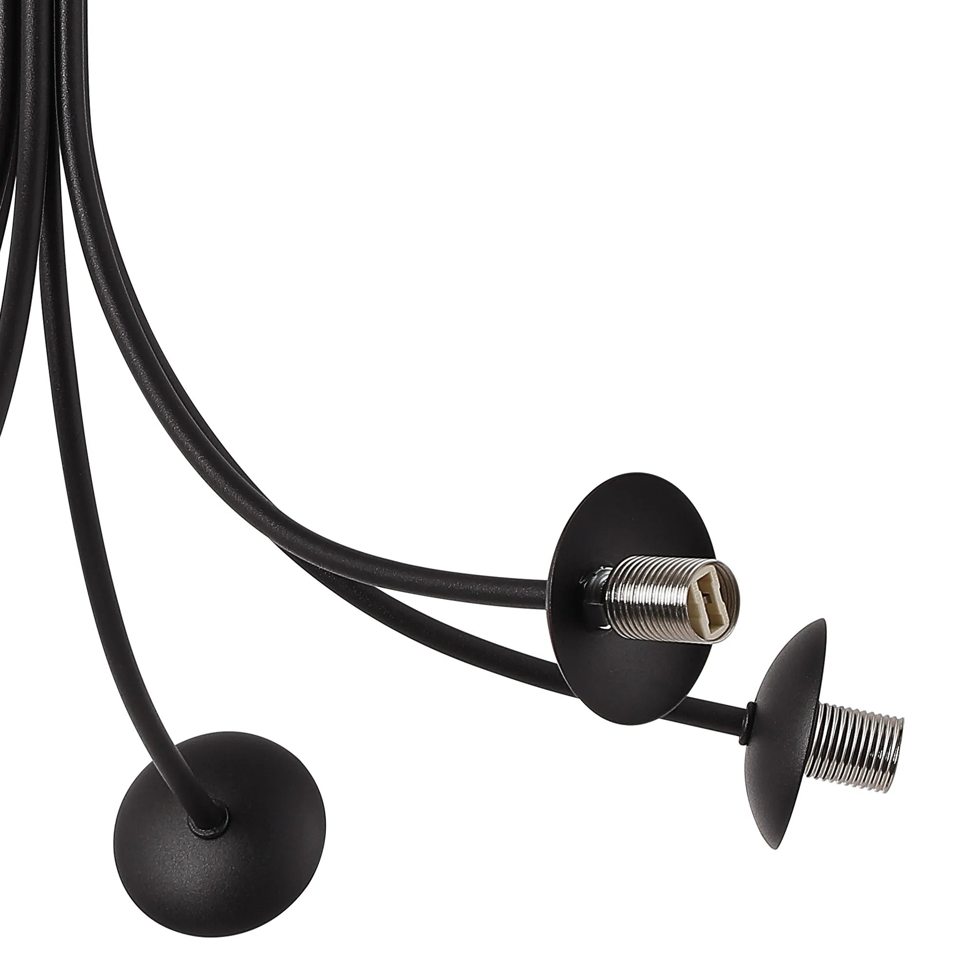 Deacon Semi-Flush Curved Arm Ceiling Light - (Frame Only) 6 Light - Satin Black