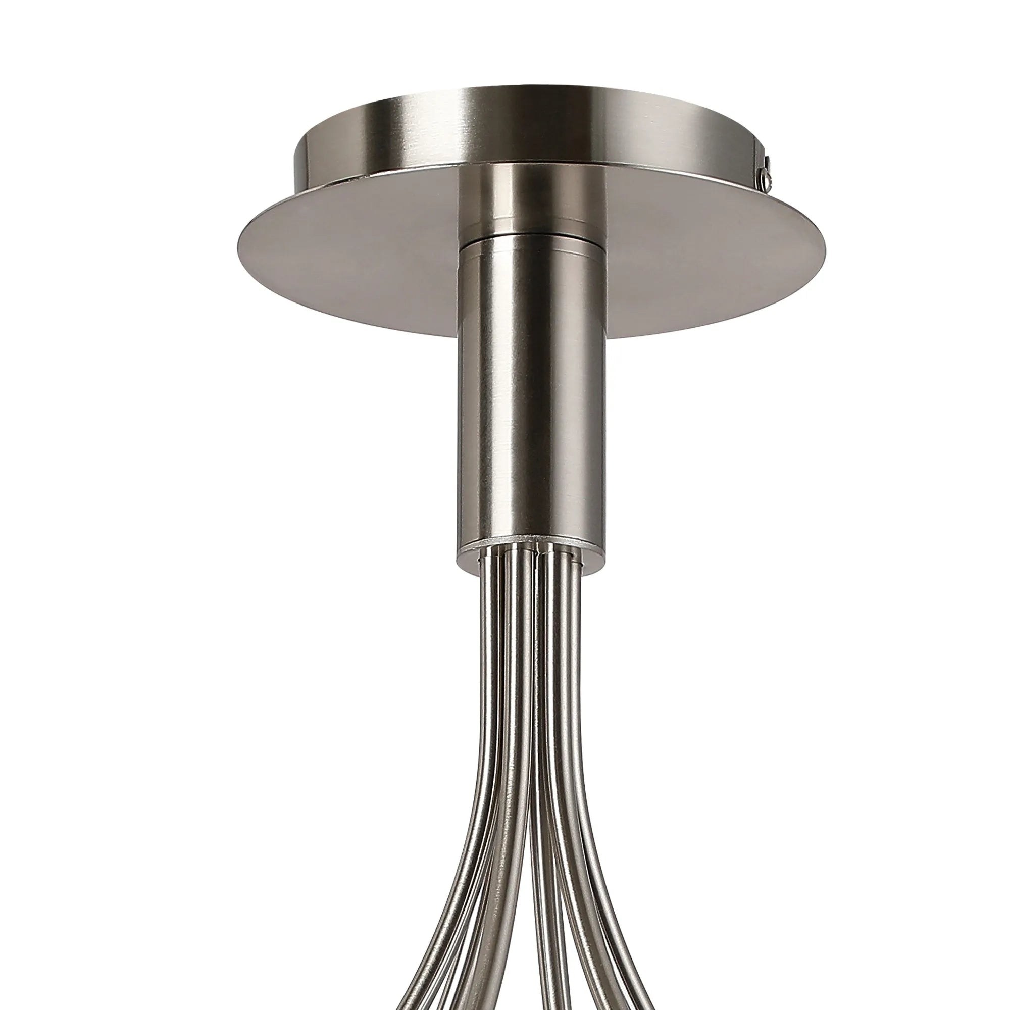 Deacon Semi-Flush Curved Arm Ceiling Light - (Frame Only) 6 Light - Satin Nickel