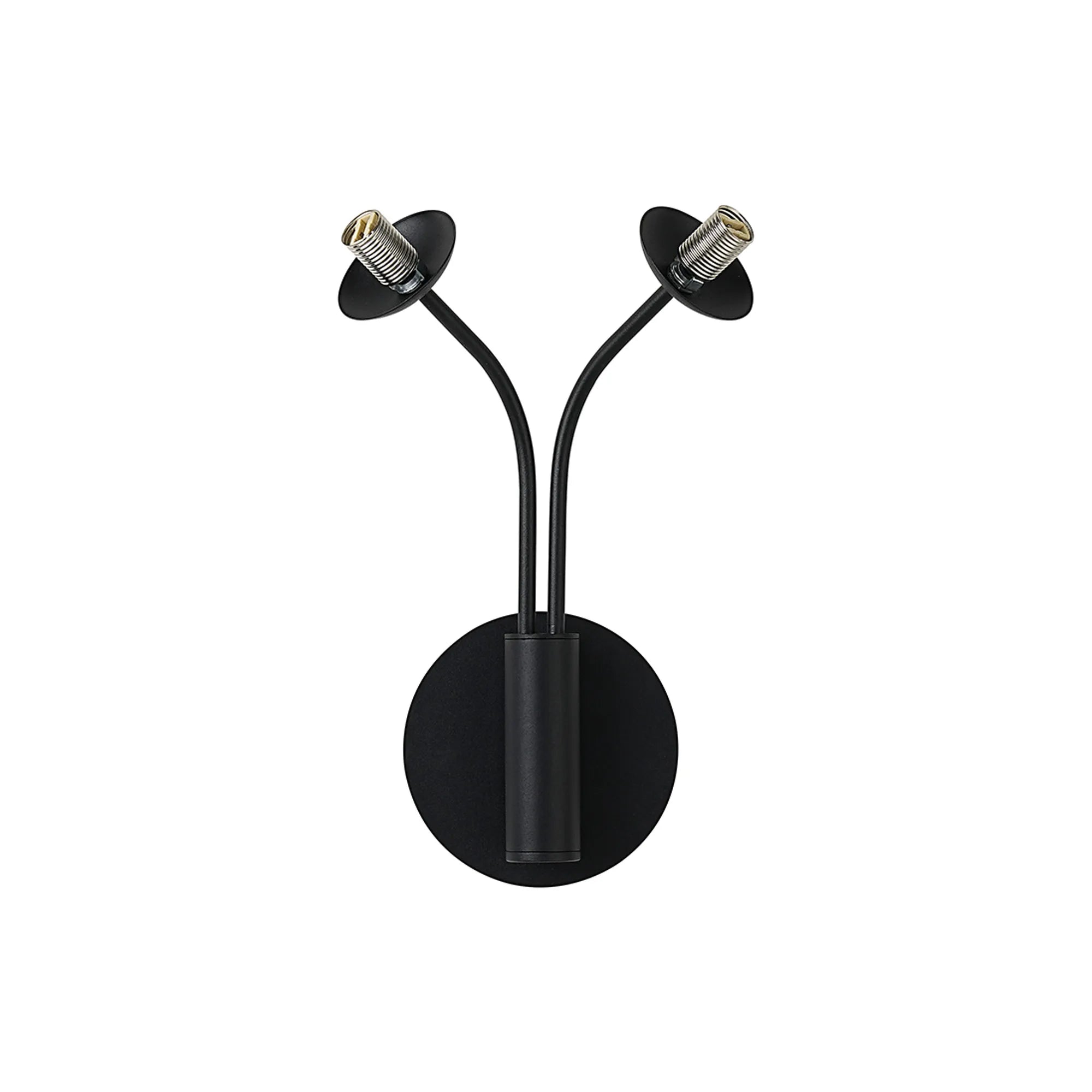 Deacon Curved Arm Wall Lamp (Frame Only) 2 Light - Satin Black