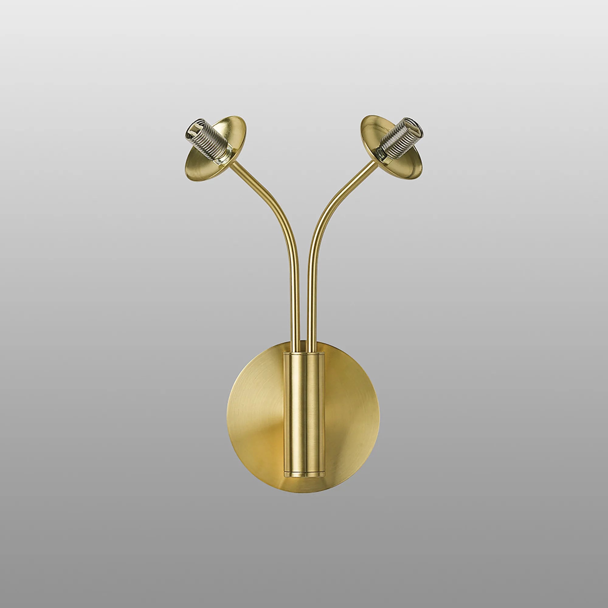 Deacon Curved Arm Wall Lamp (Frame Only) 2 Light - Satin Gold