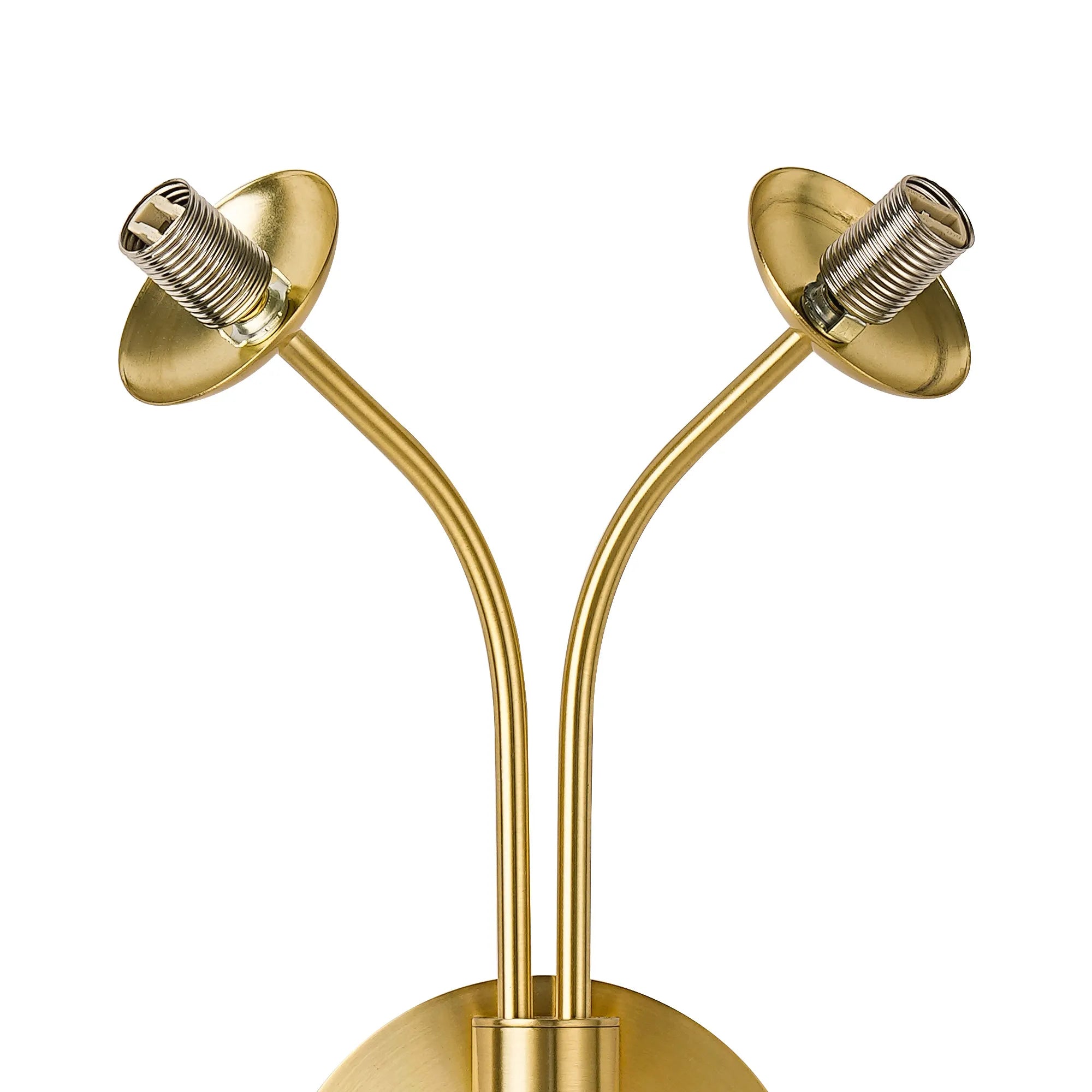 Deacon Curved Arm Wall Lamp (Frame Only) 2 Light - Satin Gold