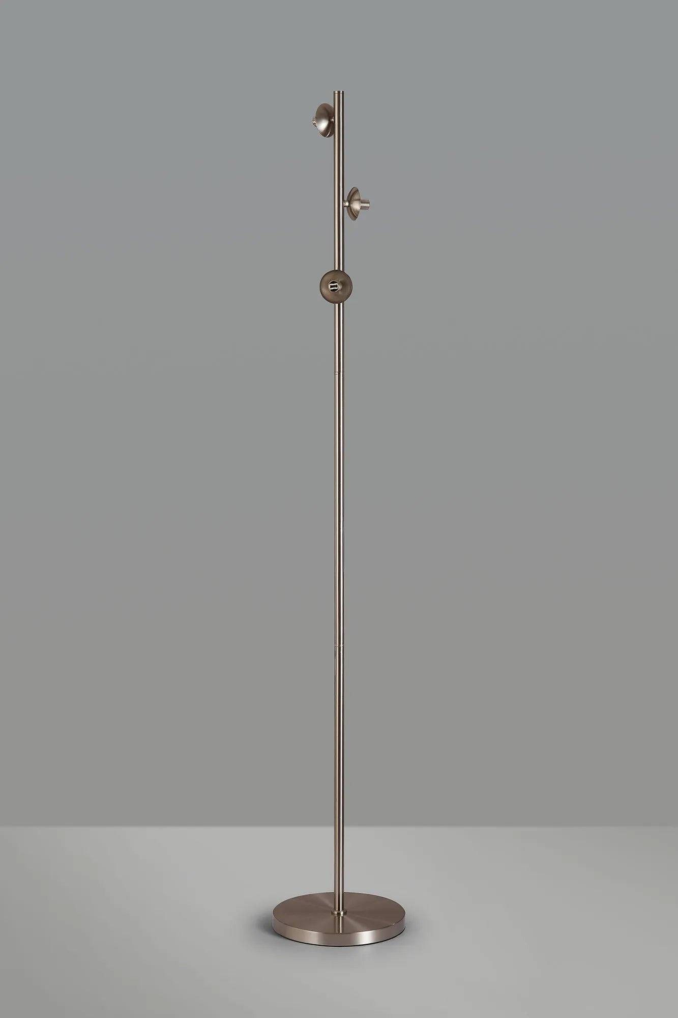 Deacon Floor Lamp Without Shade 3 Light - Satin Nickel