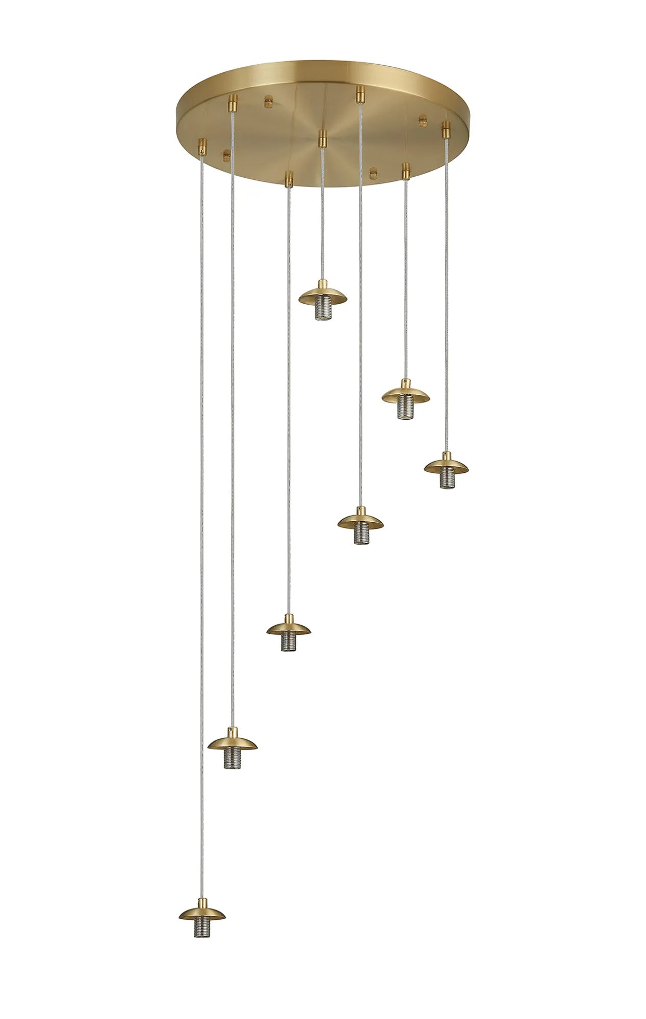 Deacon 40cm Round Pendant (Frame Only) 7 Light - Satin Gold