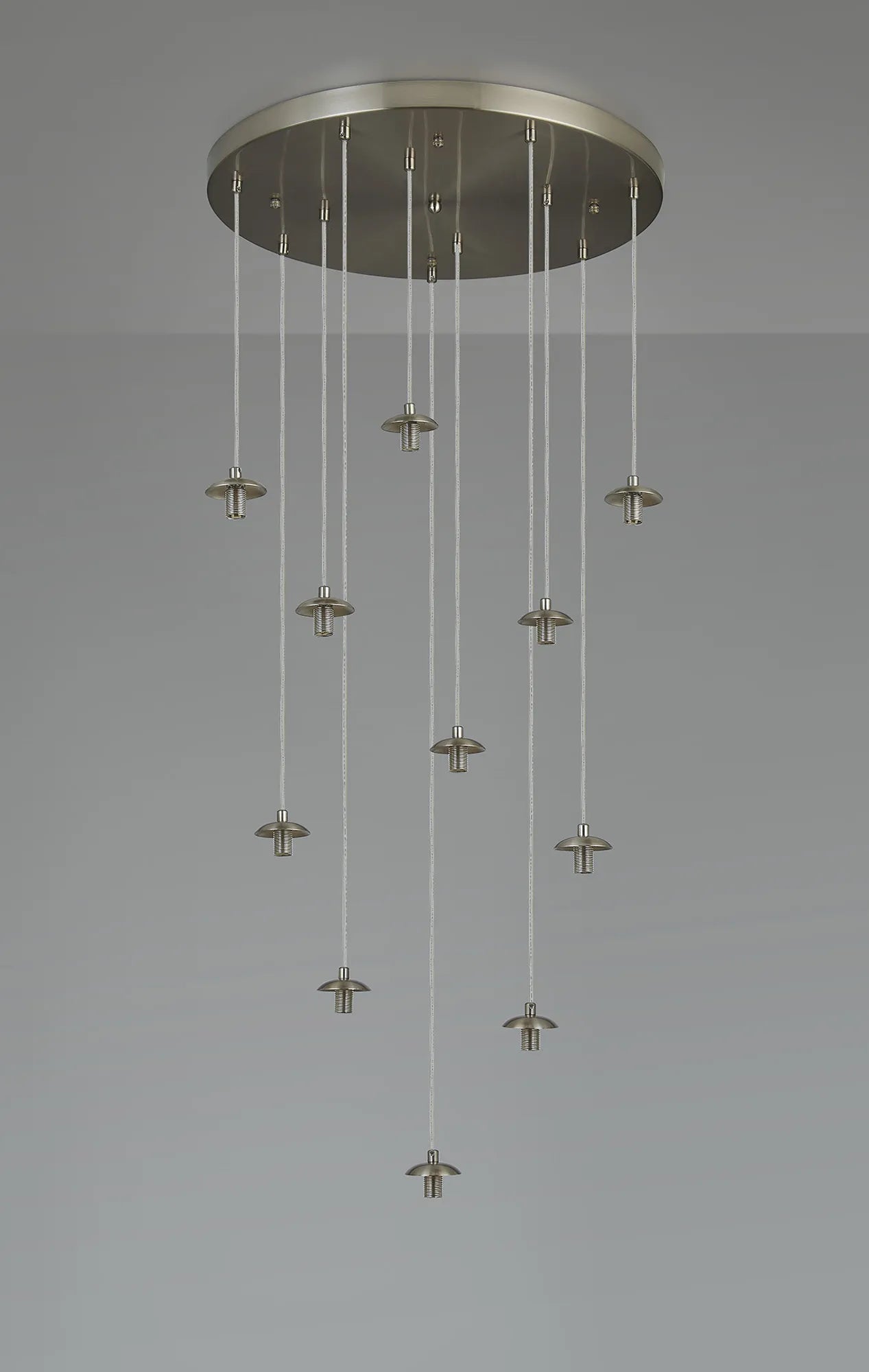 Deacon 50cm Round Pendant (Frame Only),1 Single Light - Satin Nickel