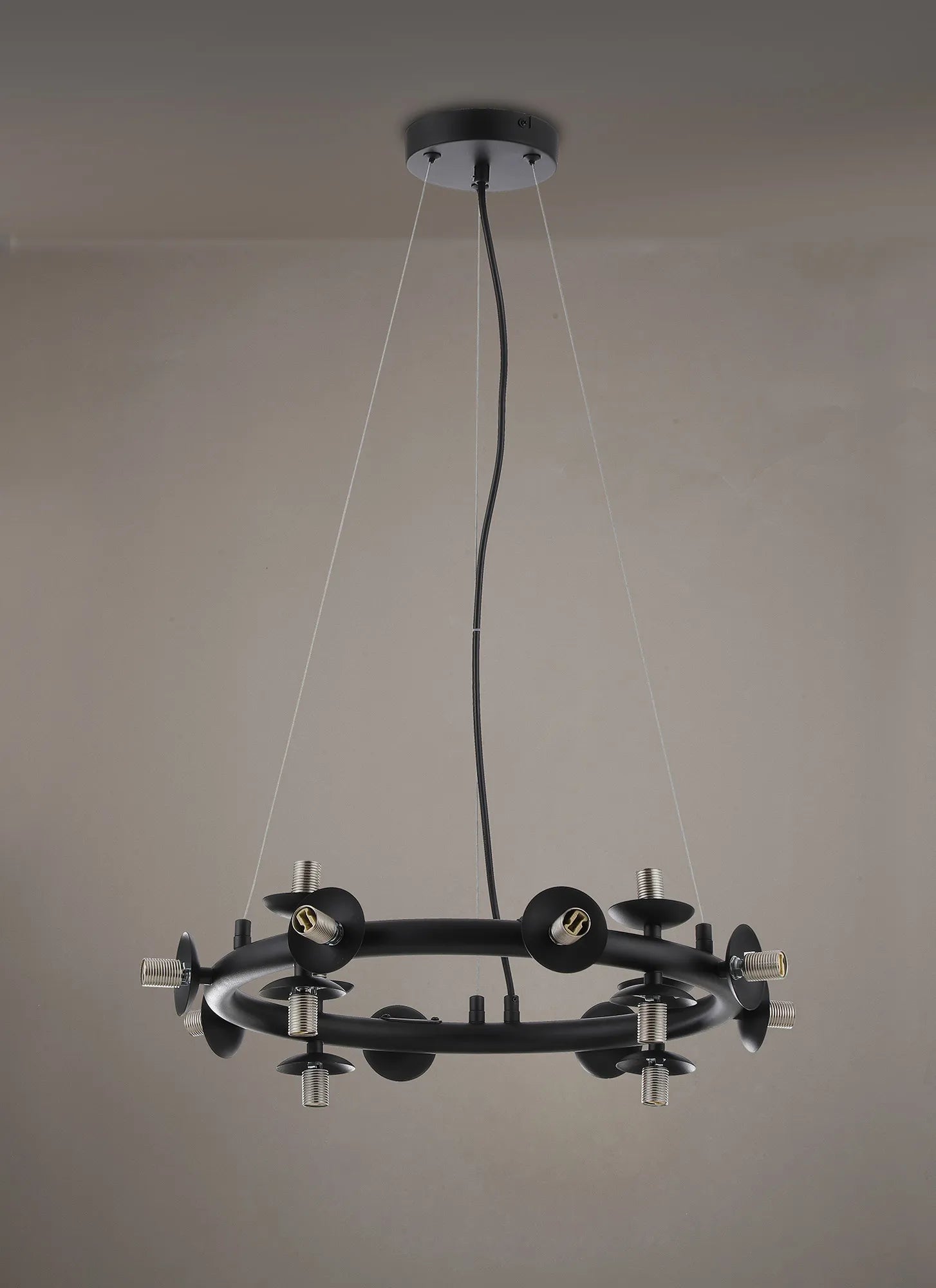 Deacon Circular Pendant (Frame Only) 16 Light - Satin Black