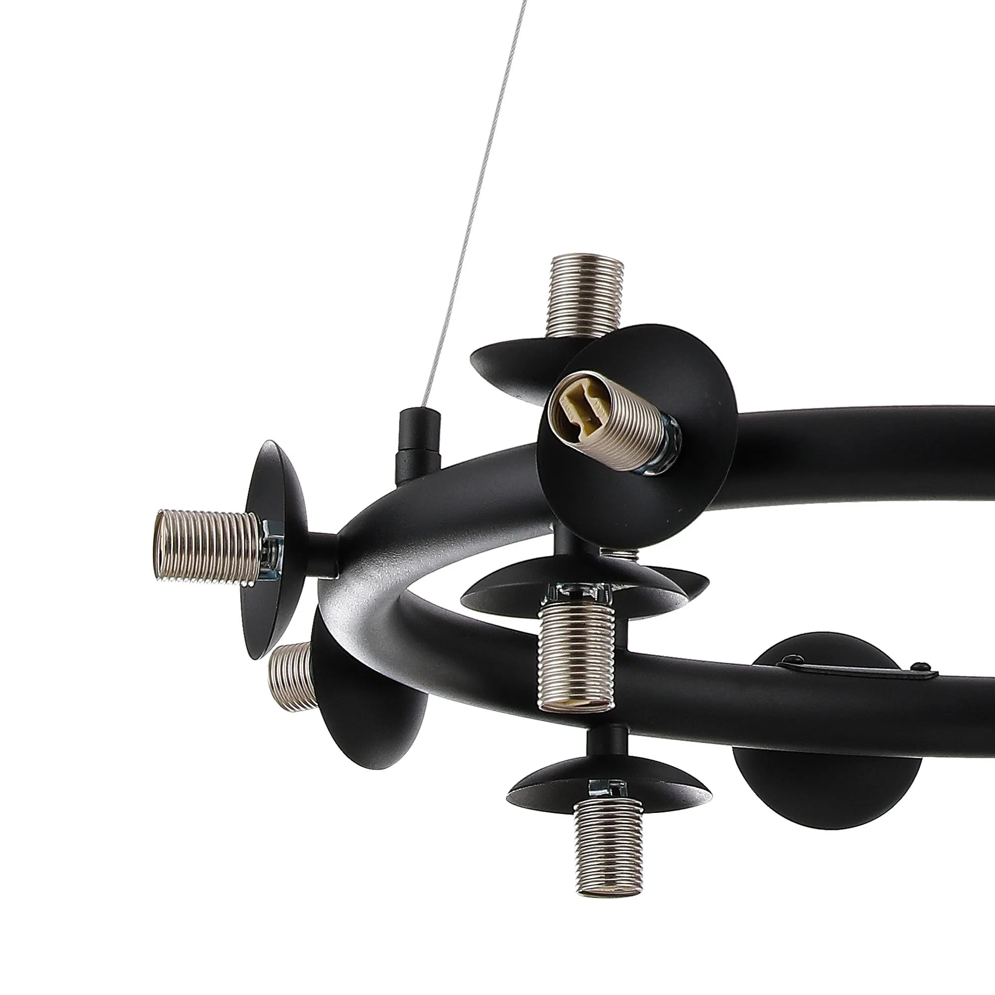 Deacon Circular Pendant (Frame Only) 16 Light - Satin Black