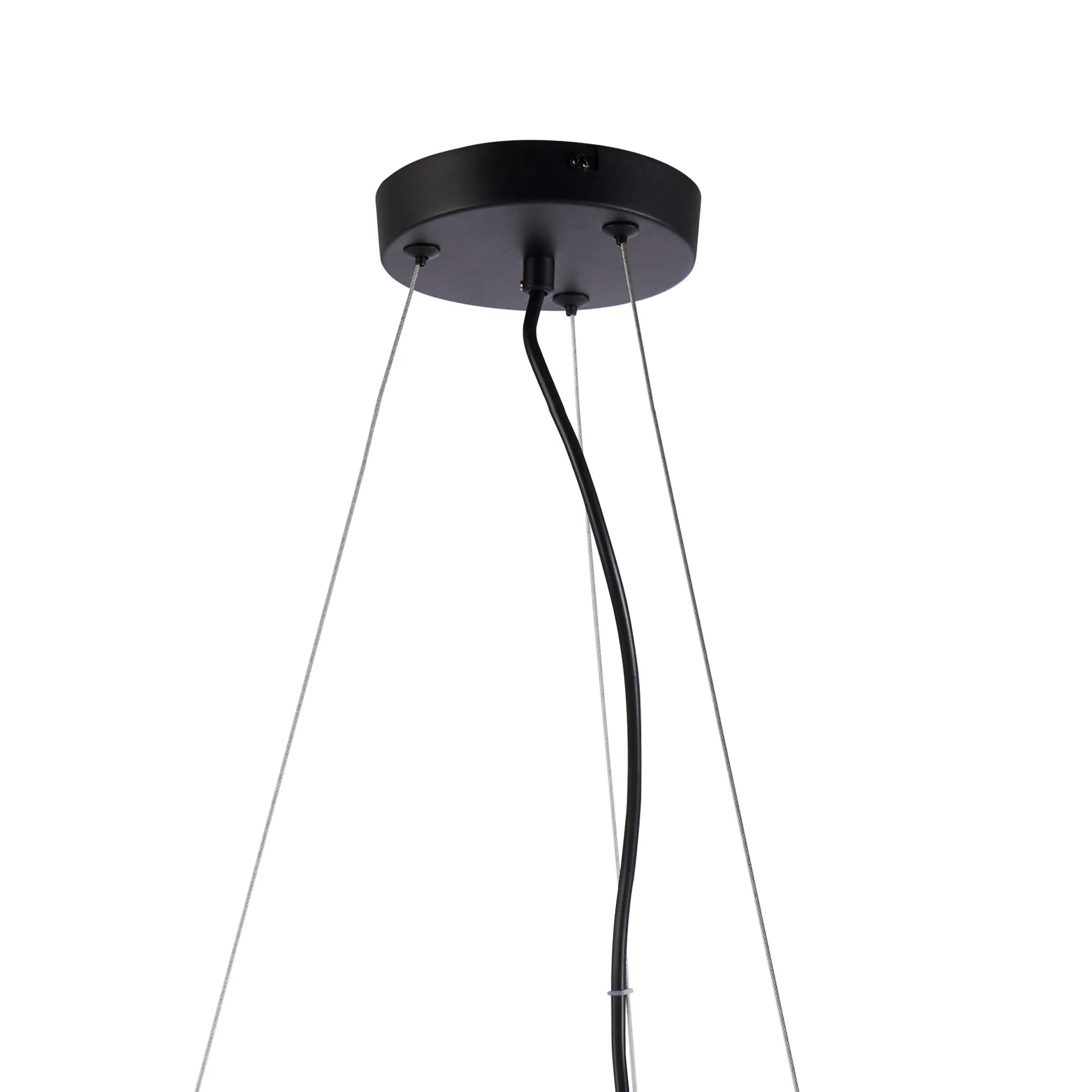 Deacon Circular Pendant 16 Light - Satin Black Iridescent Plated Glass