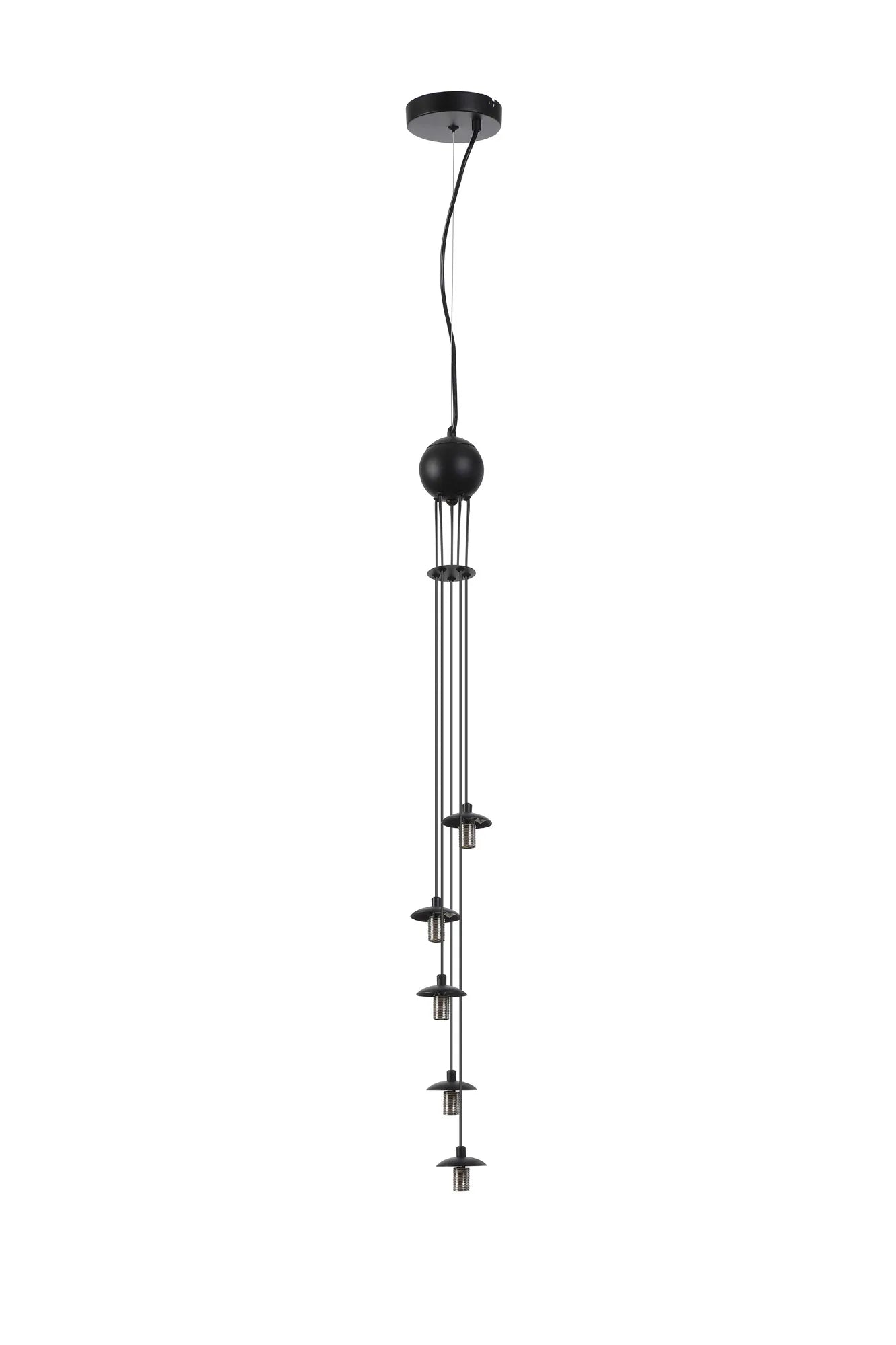 Deacon Pendant (Frame Only) 5 Light - Satin Black