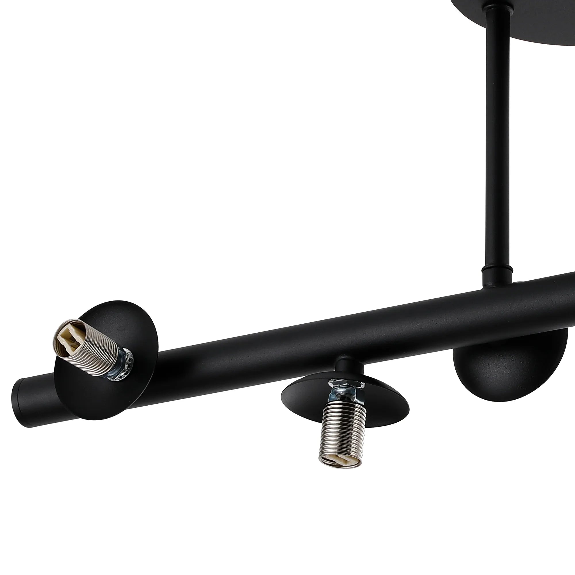 Deacon Semi-Flush Ceiling Light - (Frame Only) 6 Light - Satin Black