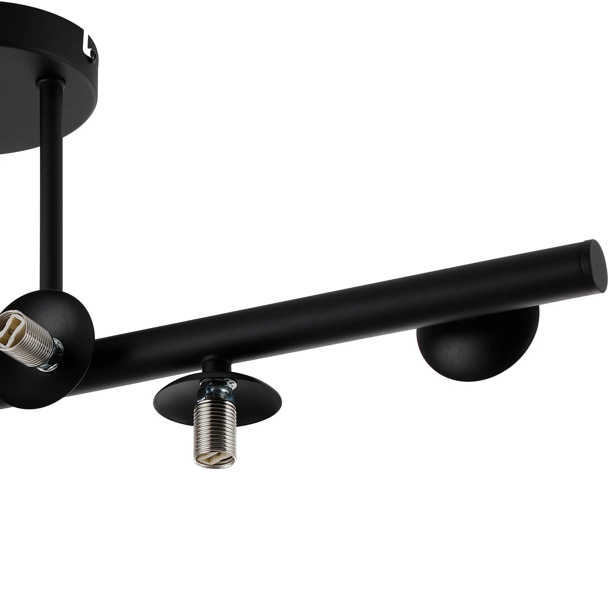 Deacon Semi-Flush Ceiling Light - (Frame Only) 6 Light - Satin Black