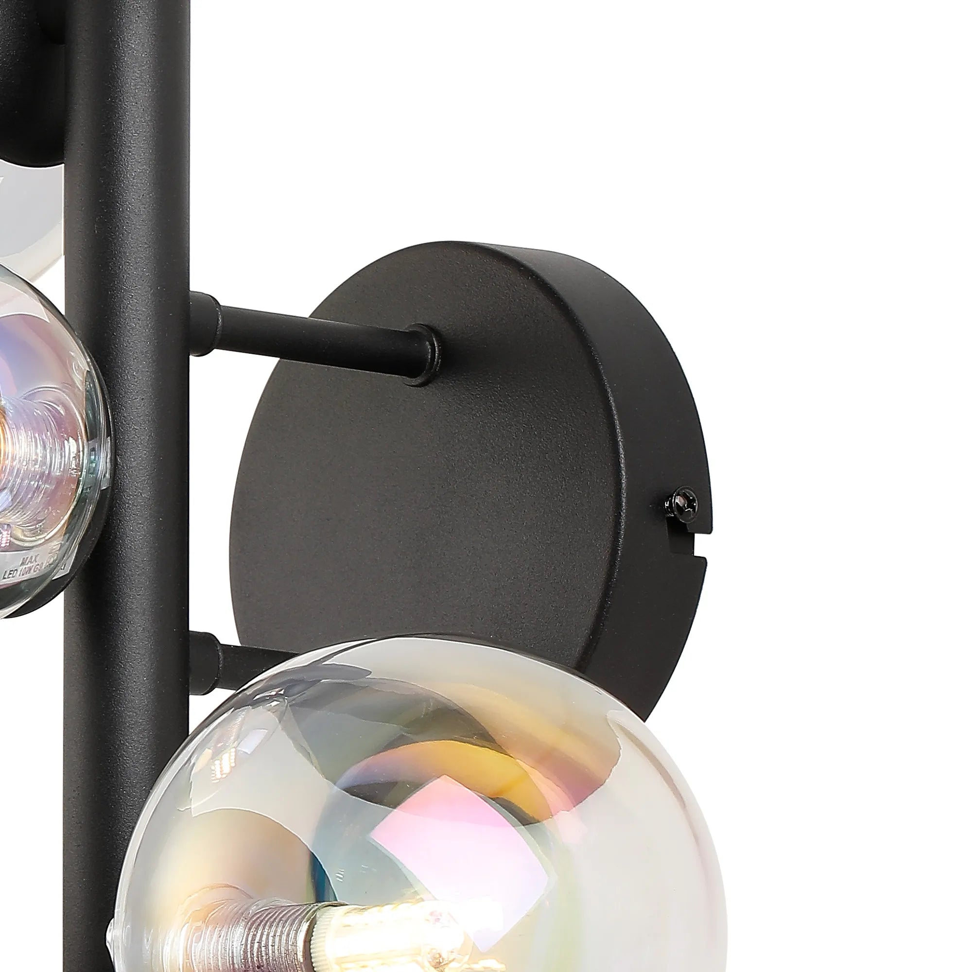 Deacon Wall Lamp 3 Light - Satin Black Iridescent Plated Glass