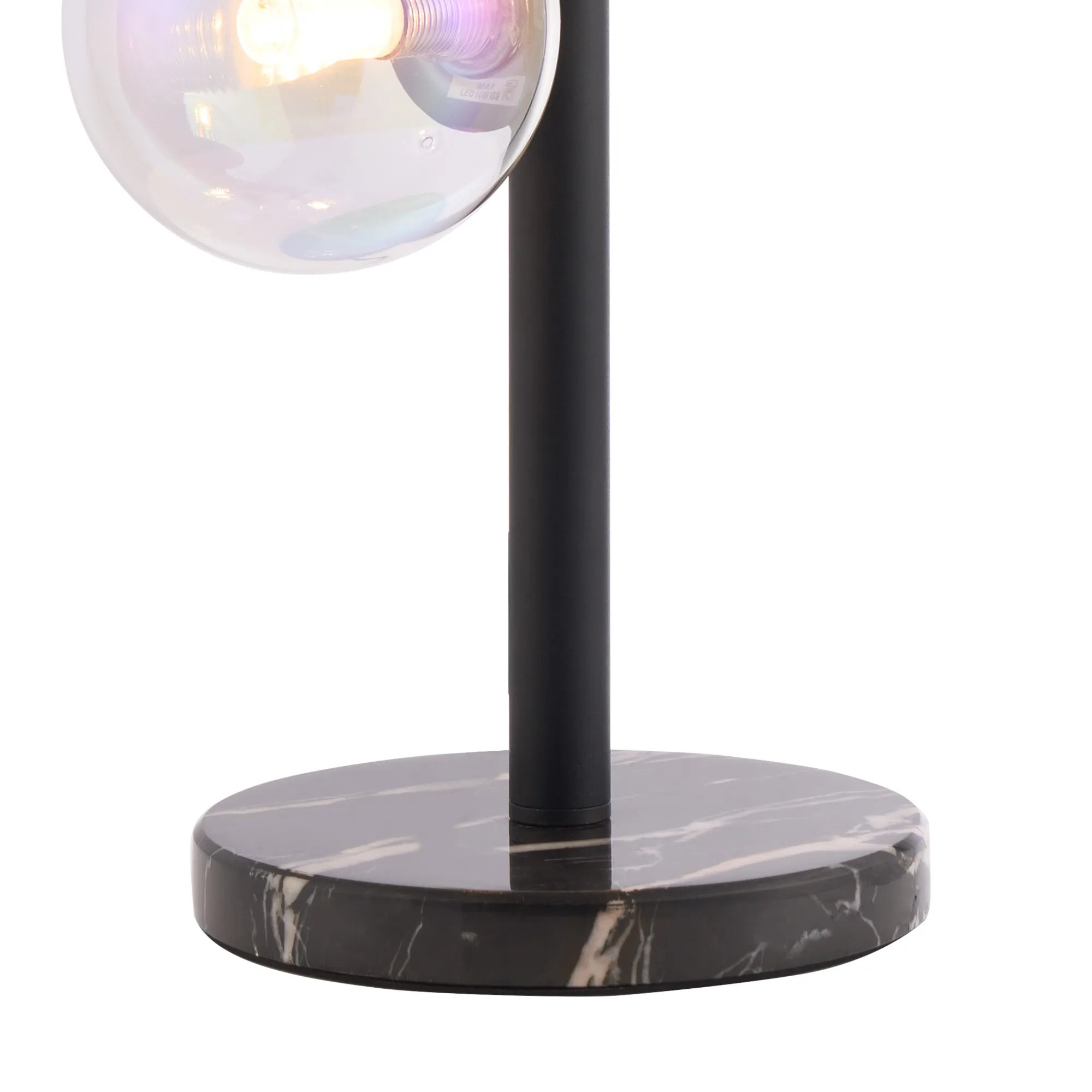 Deacon Table Lamp 4 Light - Satin Black Iridescent Plated Glass