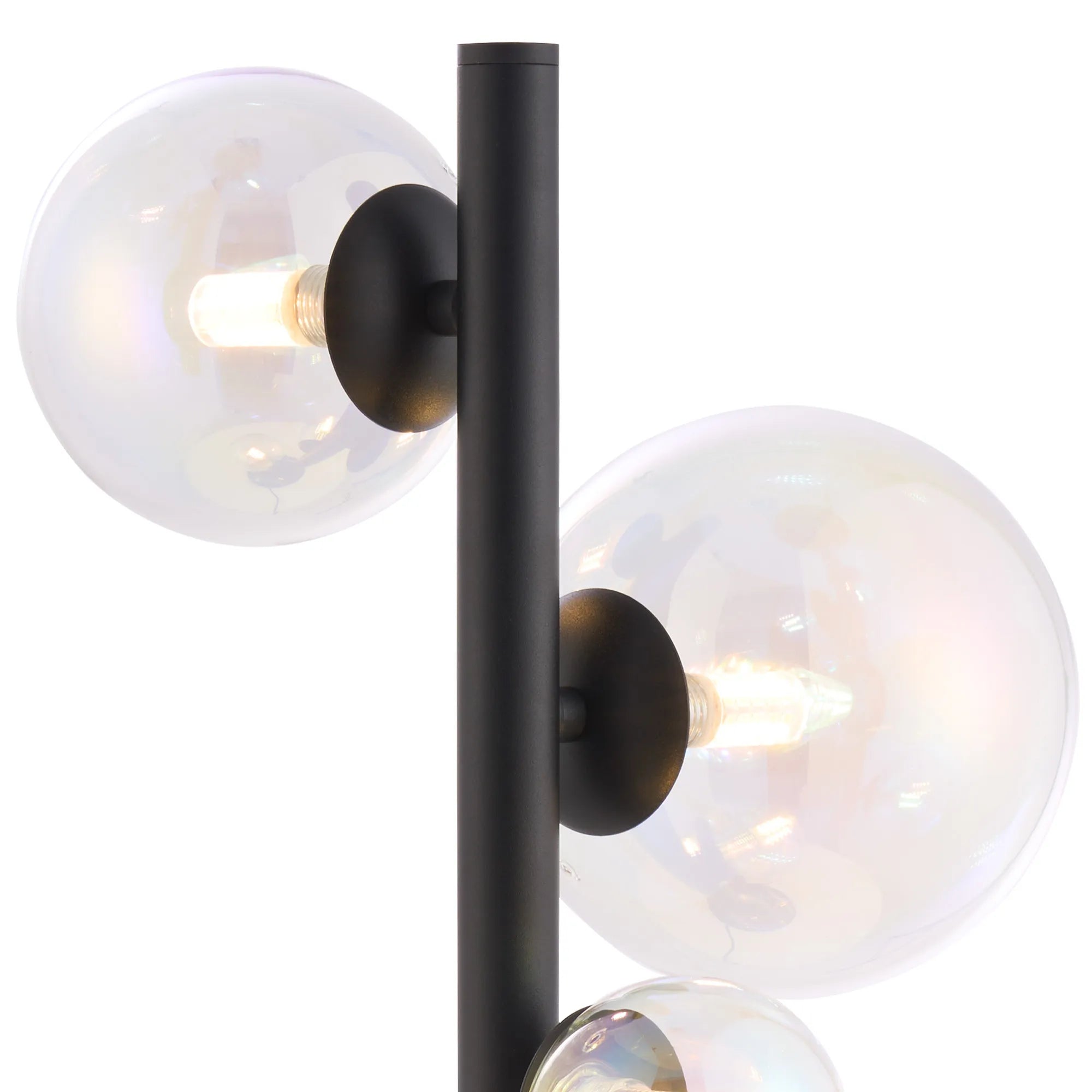 Deacon Table Lamp 4 Light - Satin Black Iridescent Plated Glass
