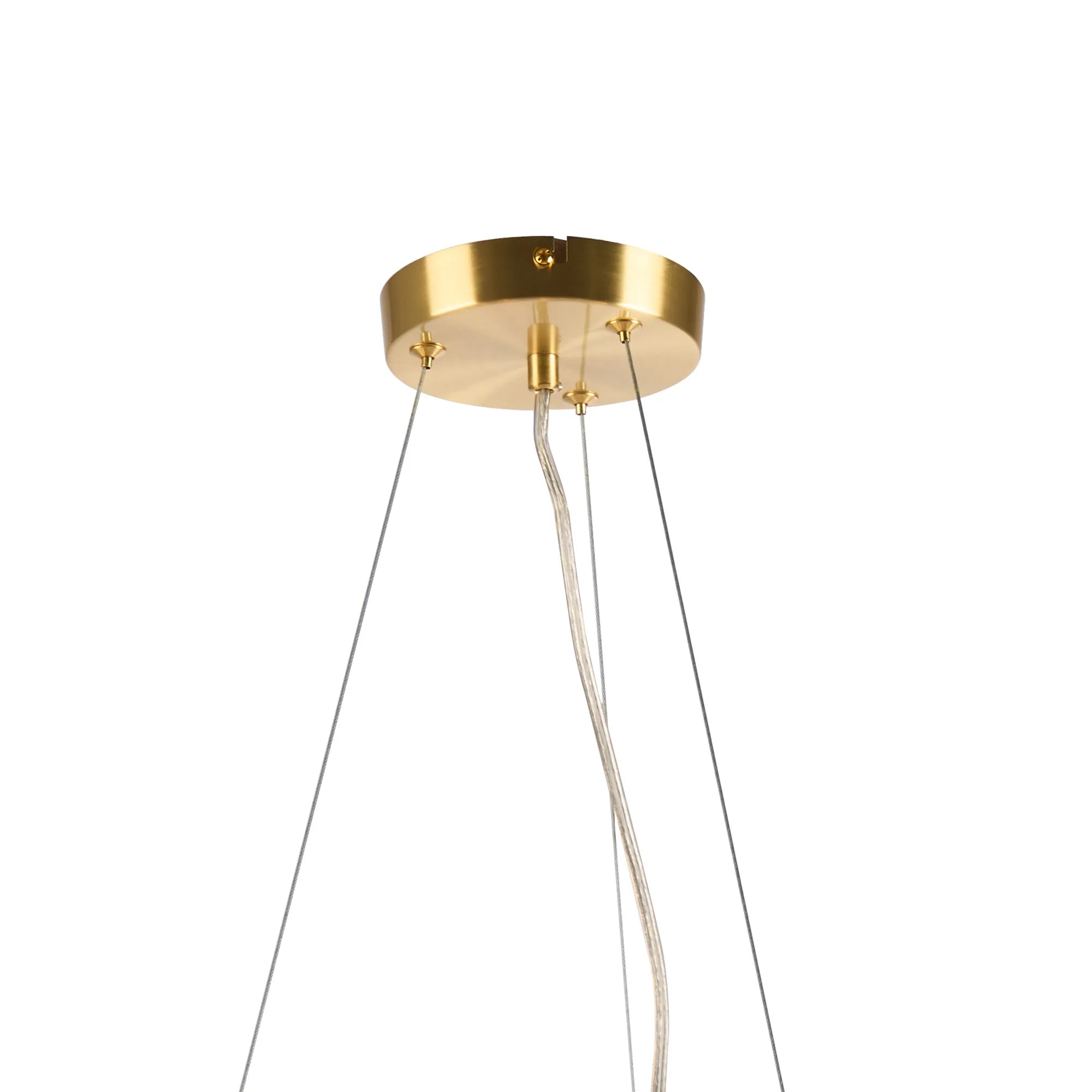 Deacon Circular Pendant 16 Light - Satin Gold Iridescent Plated Glass