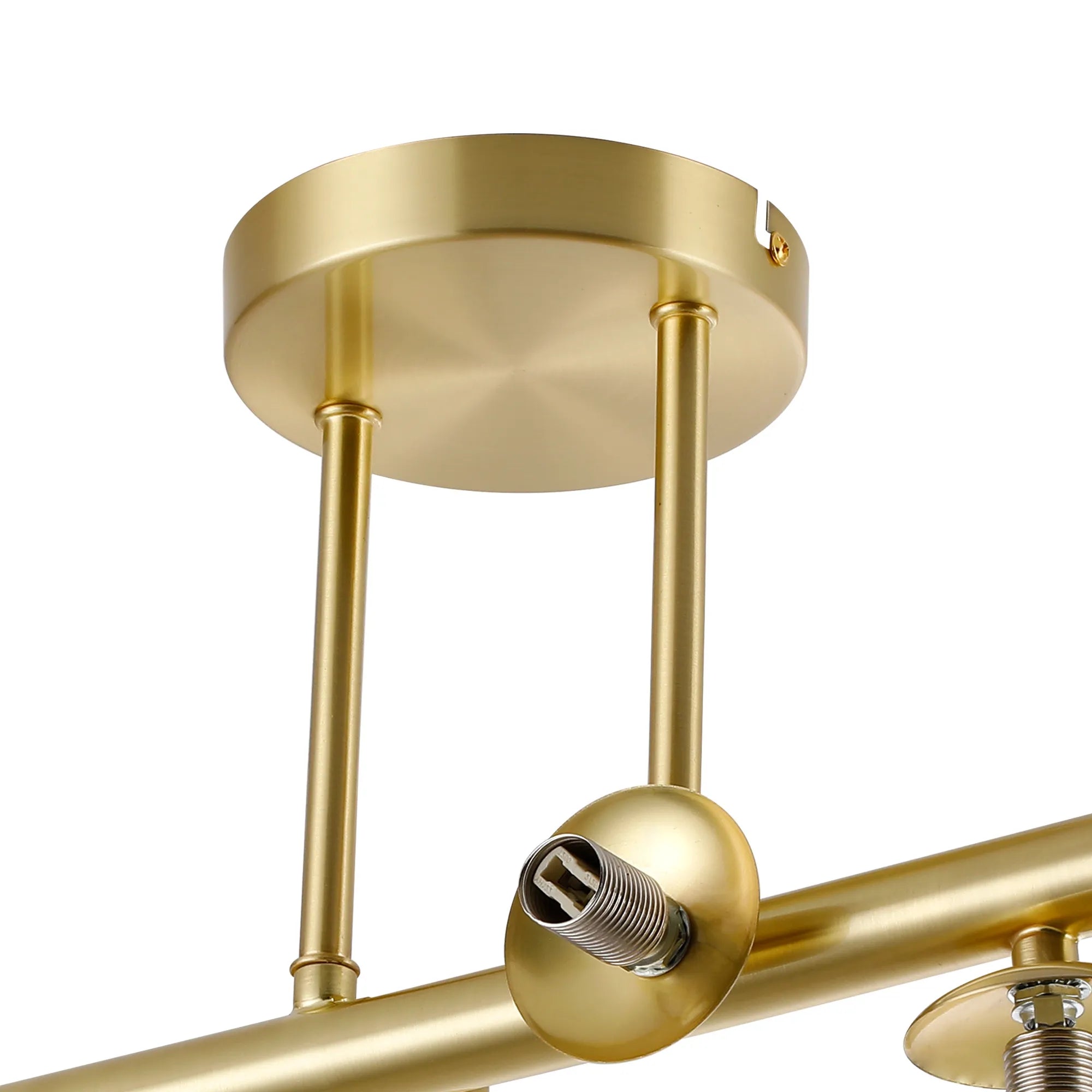 Deacon Semi-Flush Ceiling Light - (Frame Only) 6 Light - Satin Gold