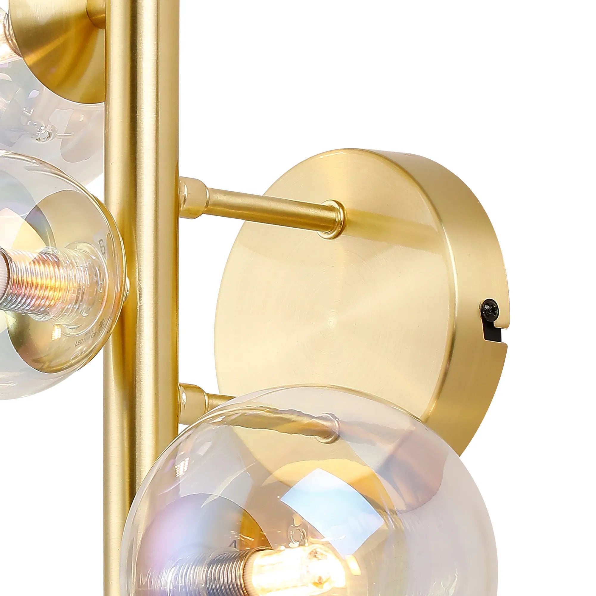Deacon Wall Lamp 3 Light - Satin Gold Iridescent Plated Glass