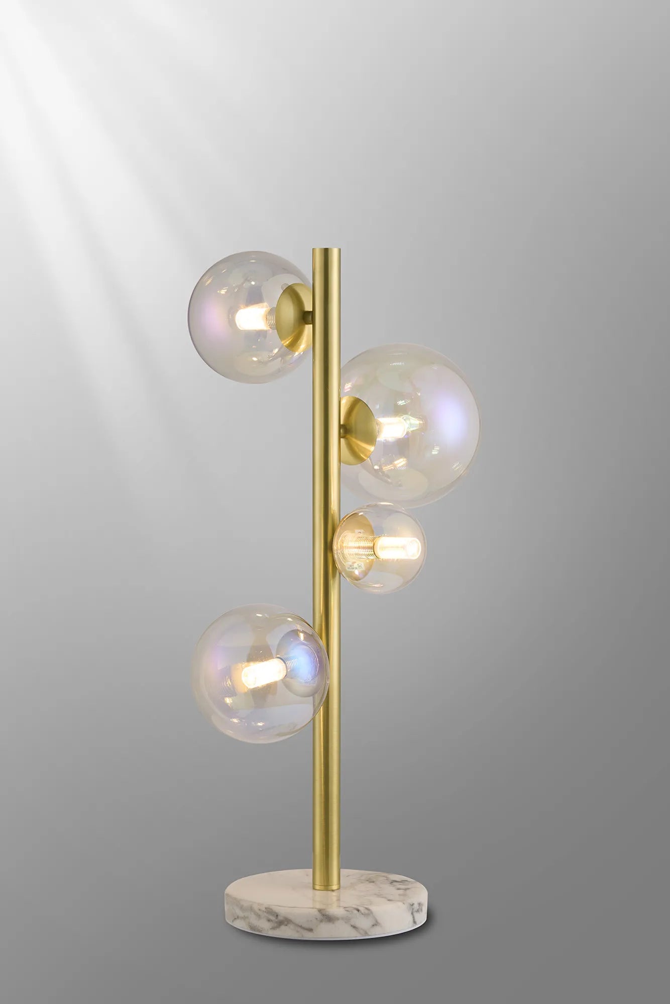 Deacon Table Lamp 4 Light - Satin Gold Iridescent Plated Glass