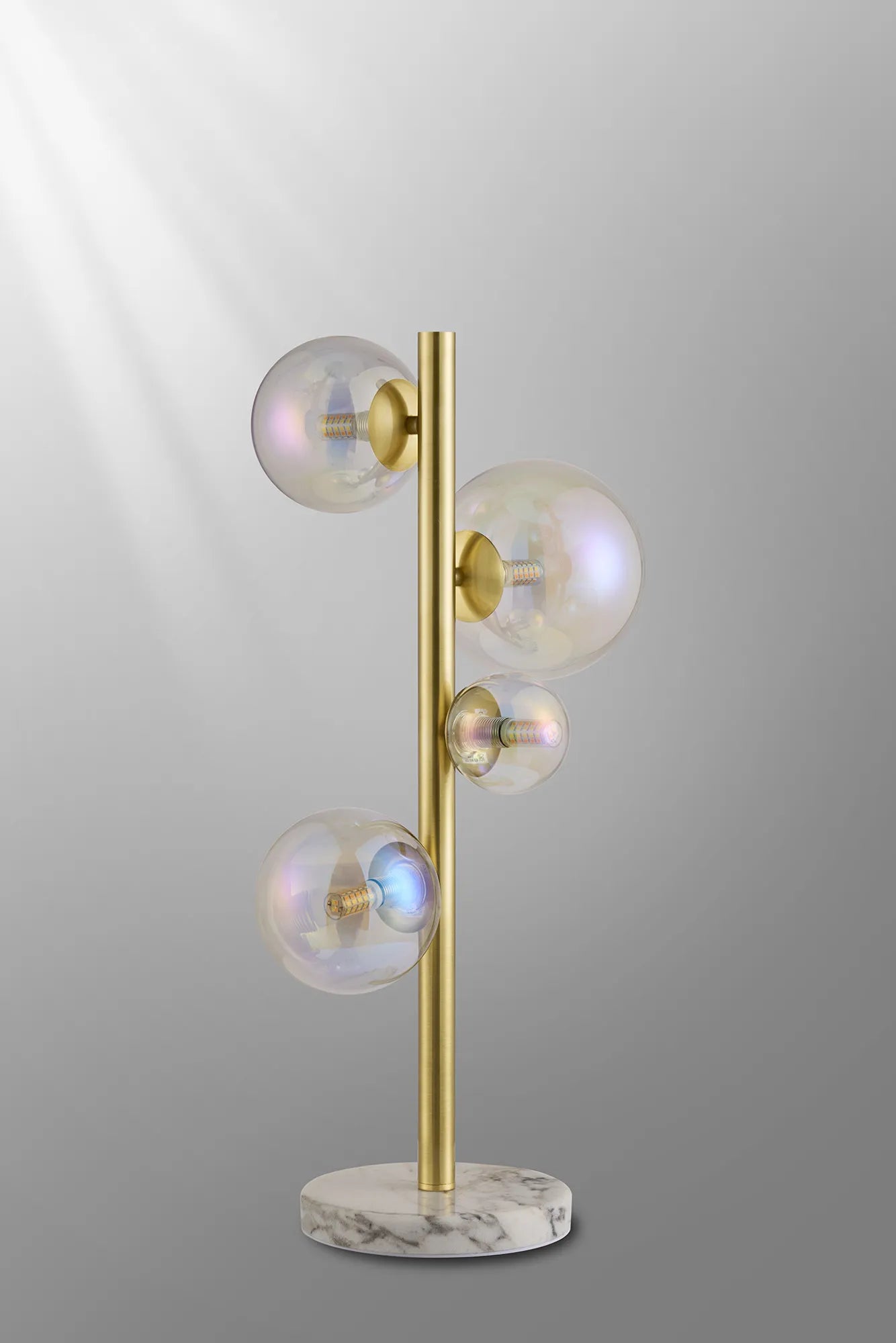 Deacon Table Lamp 4 Light - Satin Gold Iridescent Plated Glass